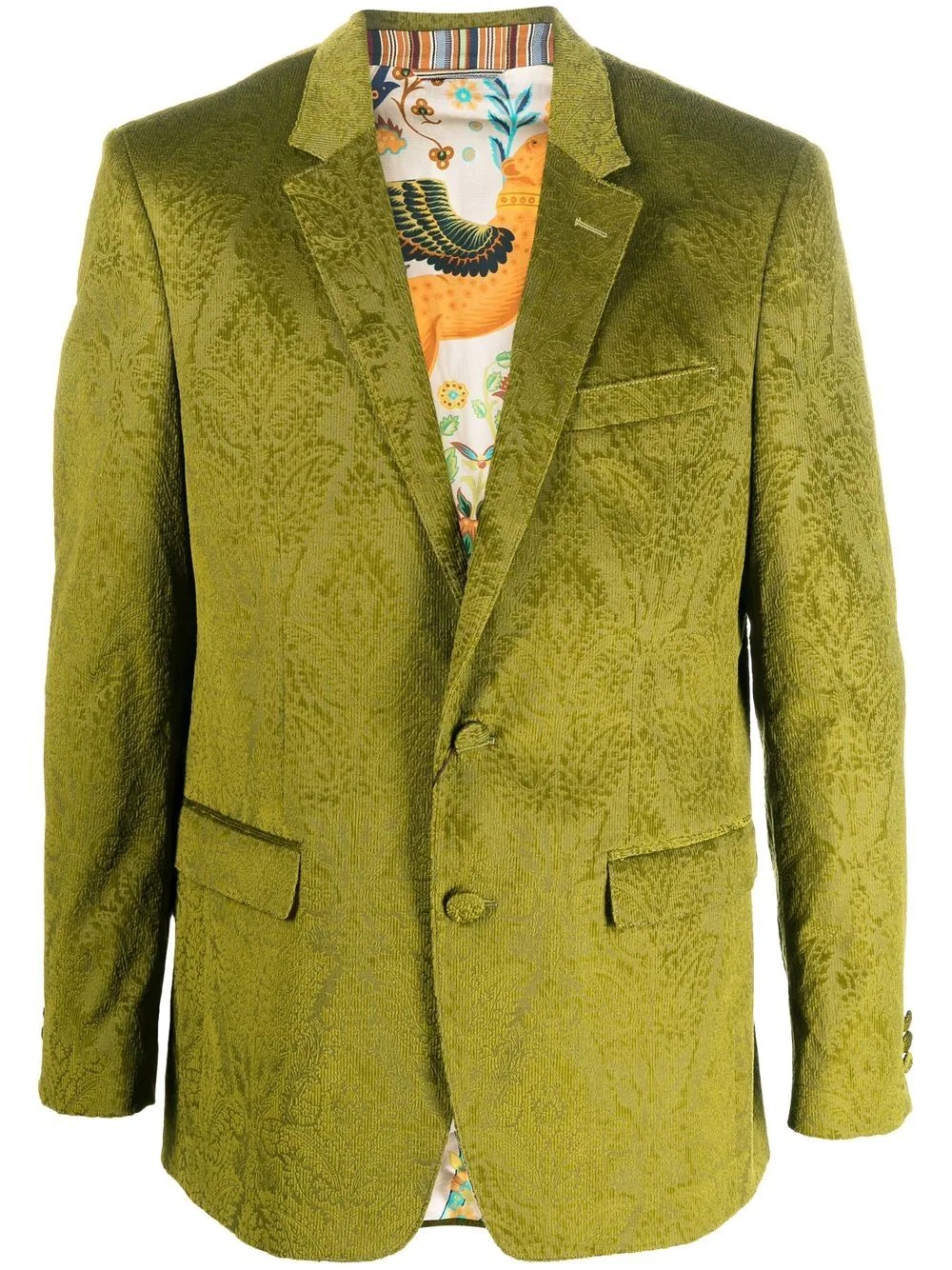 paisley-jacquard single-breasted blazer - 1