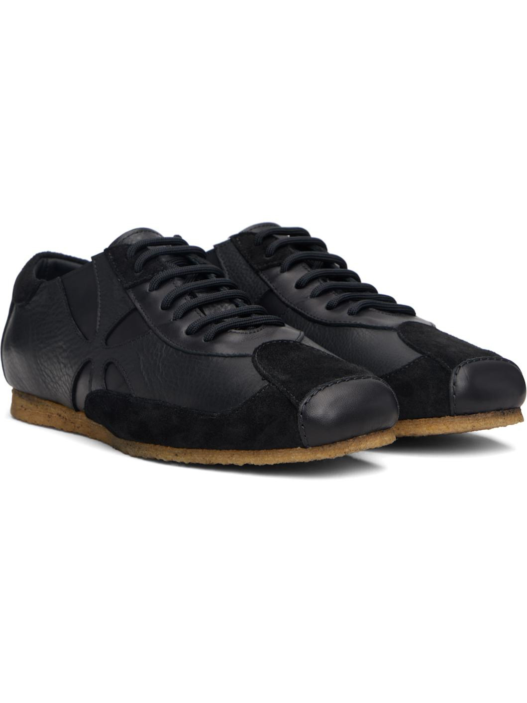Black Slashed Trainer Sneakers - 4