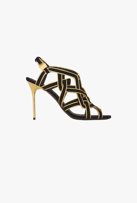 Black and gold suede Urania sandals - 1