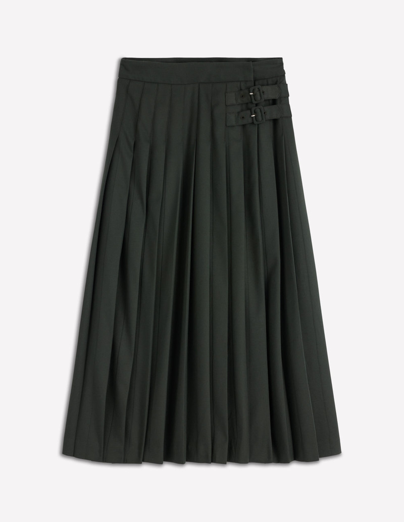 Josephine Kilt Midi Skirt-Hunter Green 1