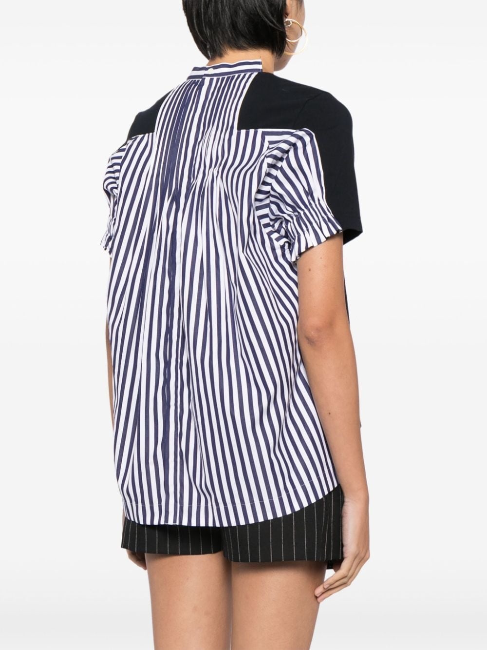 panelled cotton T-shirt - 4