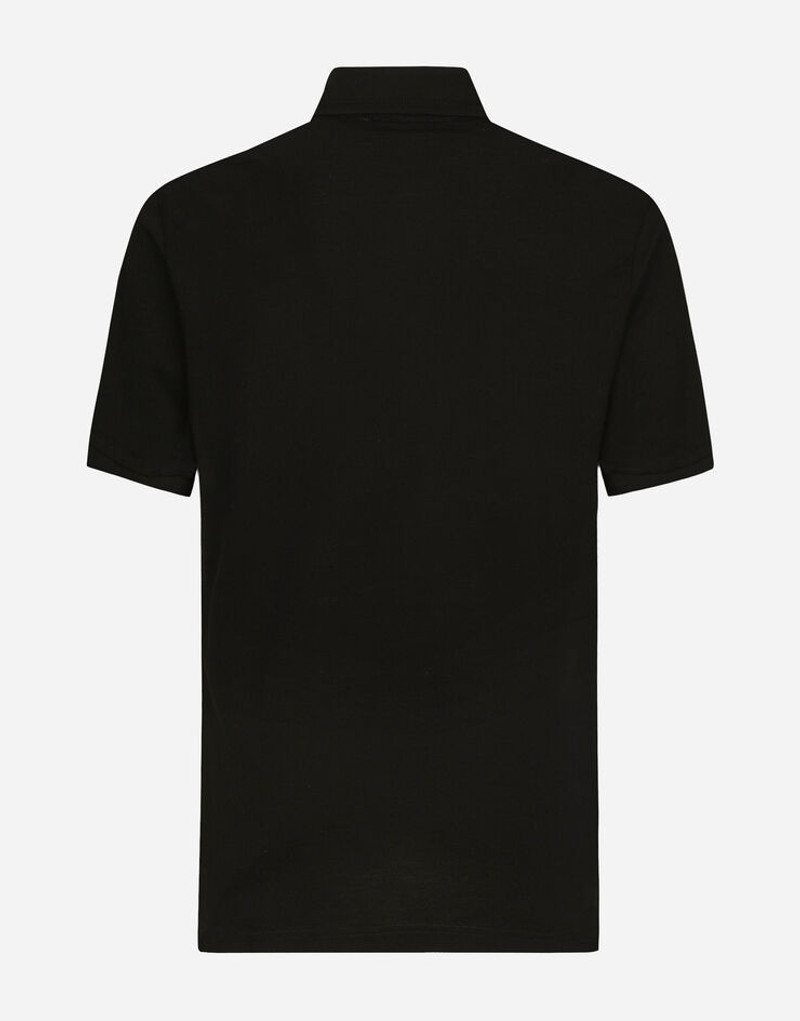 Dolce & Gabbana Cotton piqué polo-shirt with lurex embroidery outlook