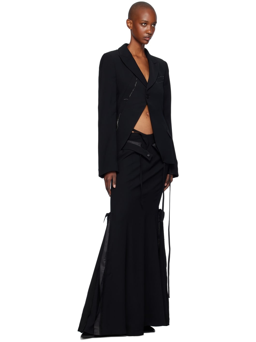 Black Mermaid Suit Maxi Skirt - 4