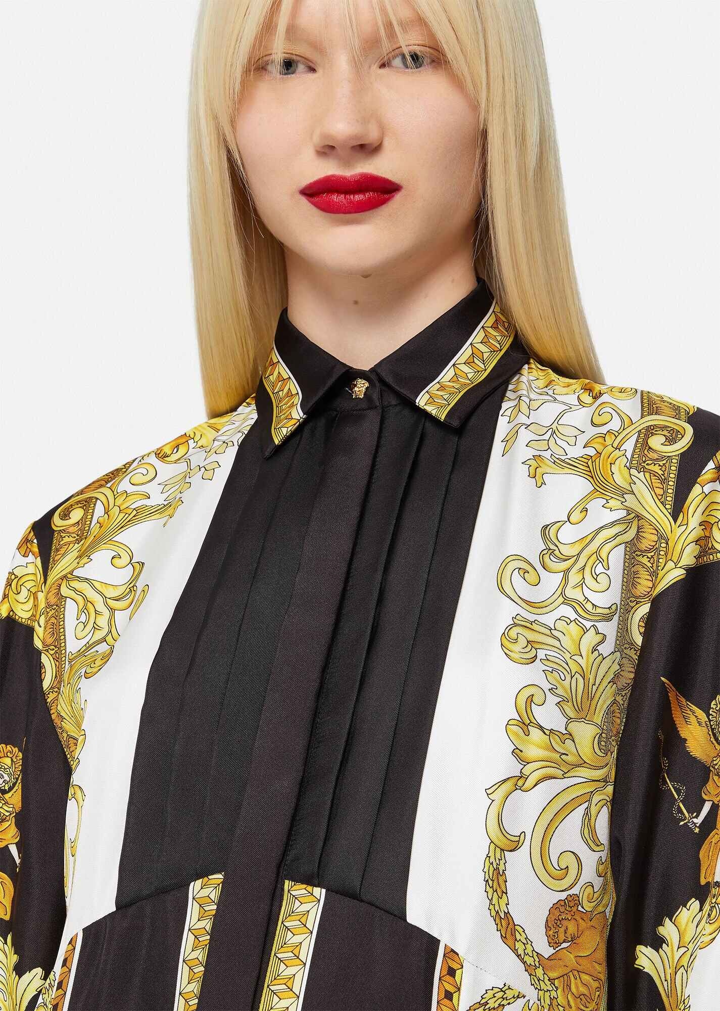 Medusa Renaissance Print Silk Shirt Dress - 5