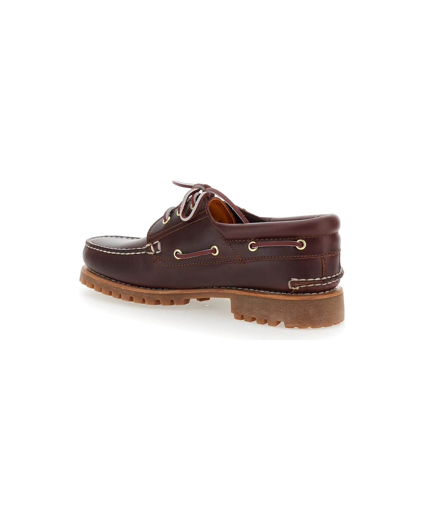 'authentic' Brown Loafers With Embossed Logo On The Side In Leather Man - 3