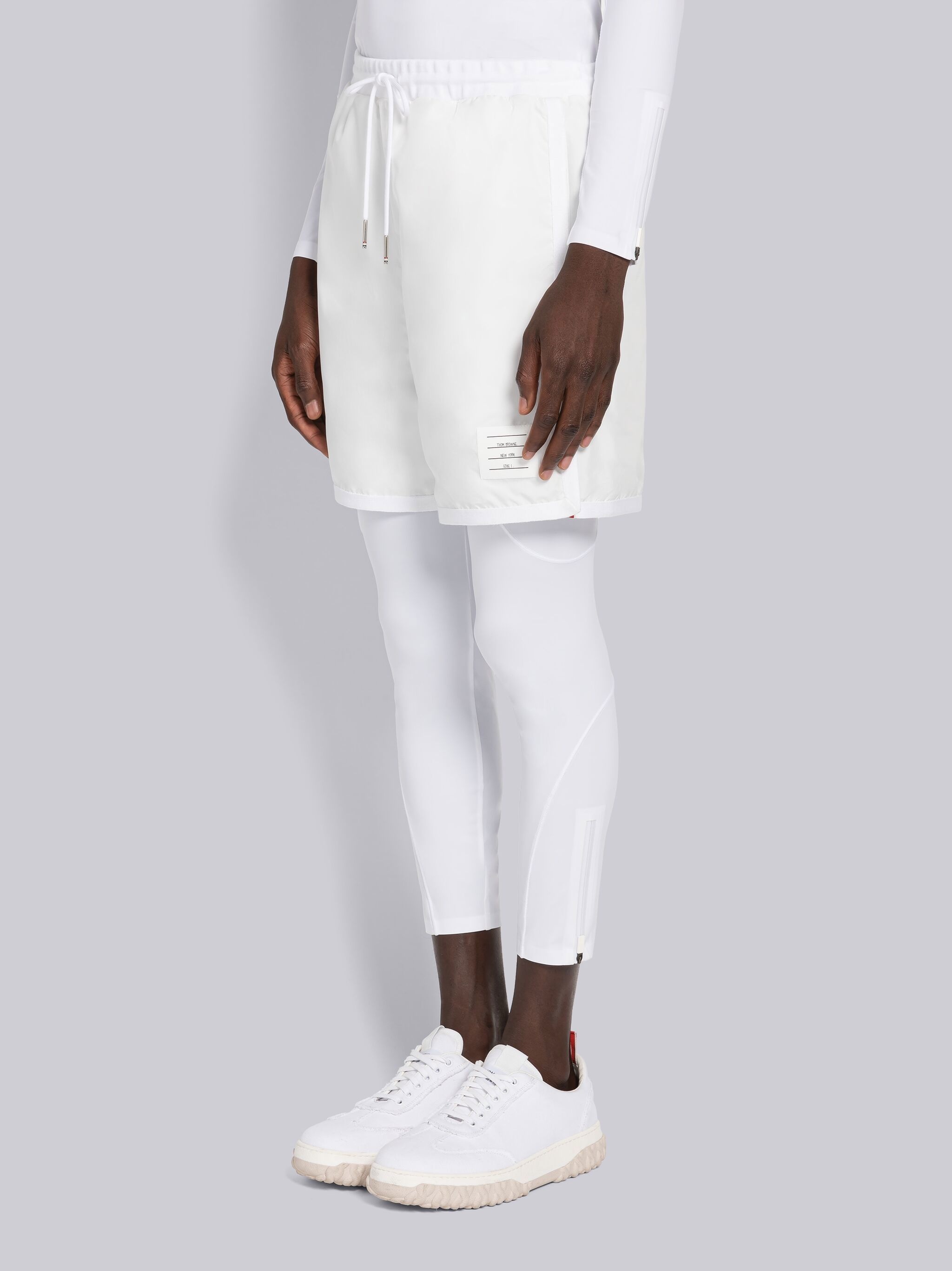 logo-patch mesh track shorts - 2