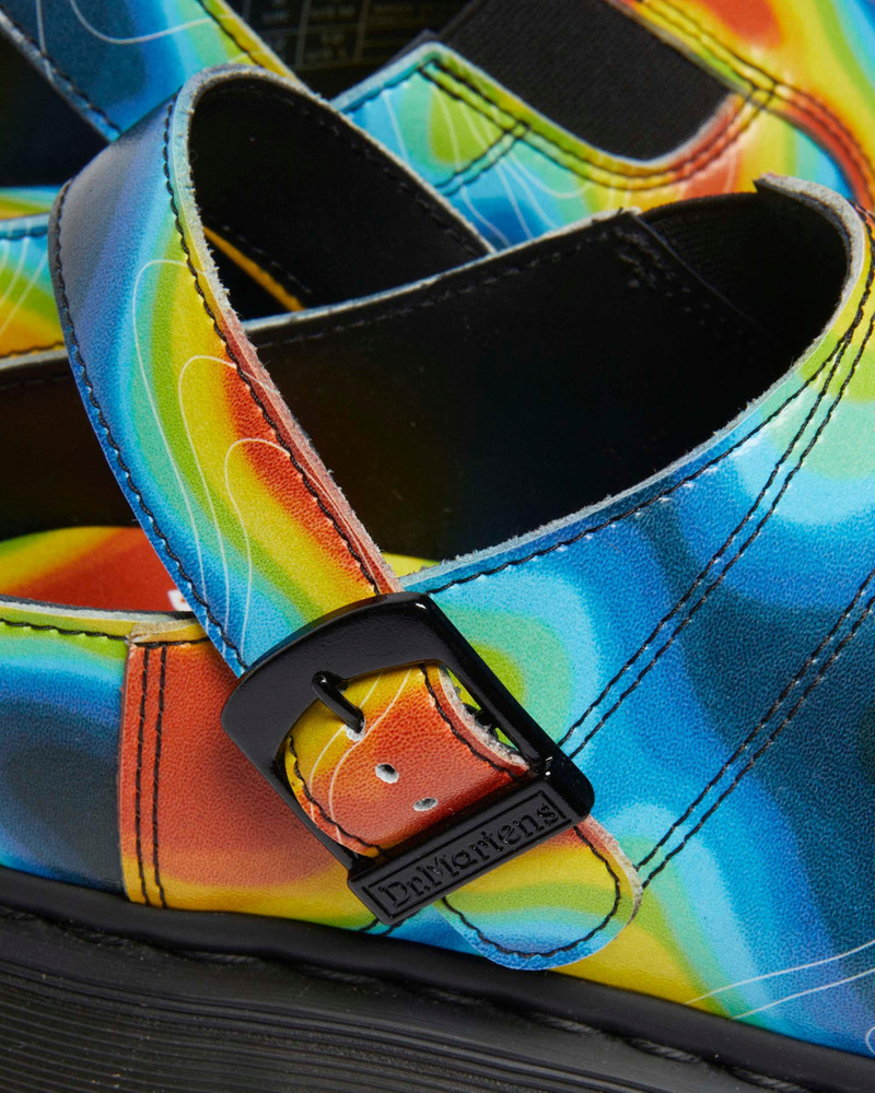 Isham Genix Nappa Reclaimed Thermal Map Leather Slingback Mule 4