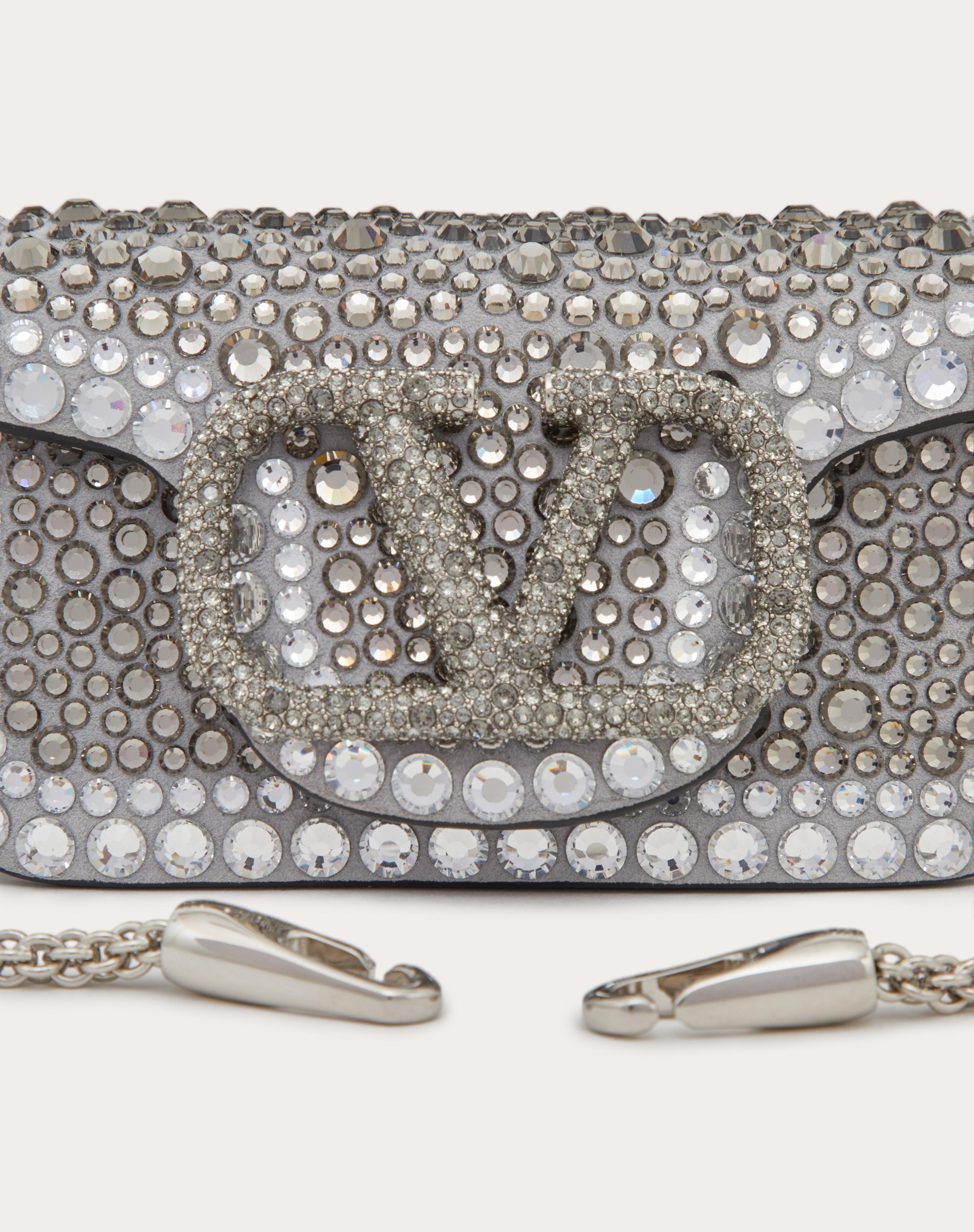 MICRO VALENTINO GARAVANI LOCÒ CHAIN BAG WITH RHINESTONES - 8