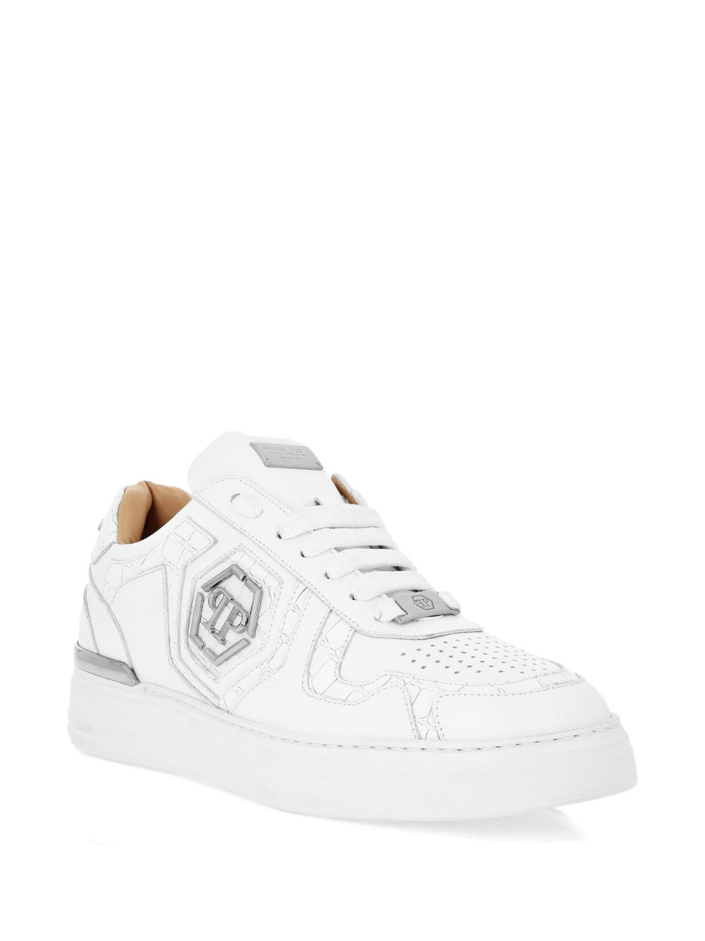 crocodile-embossed logo trainers - 2