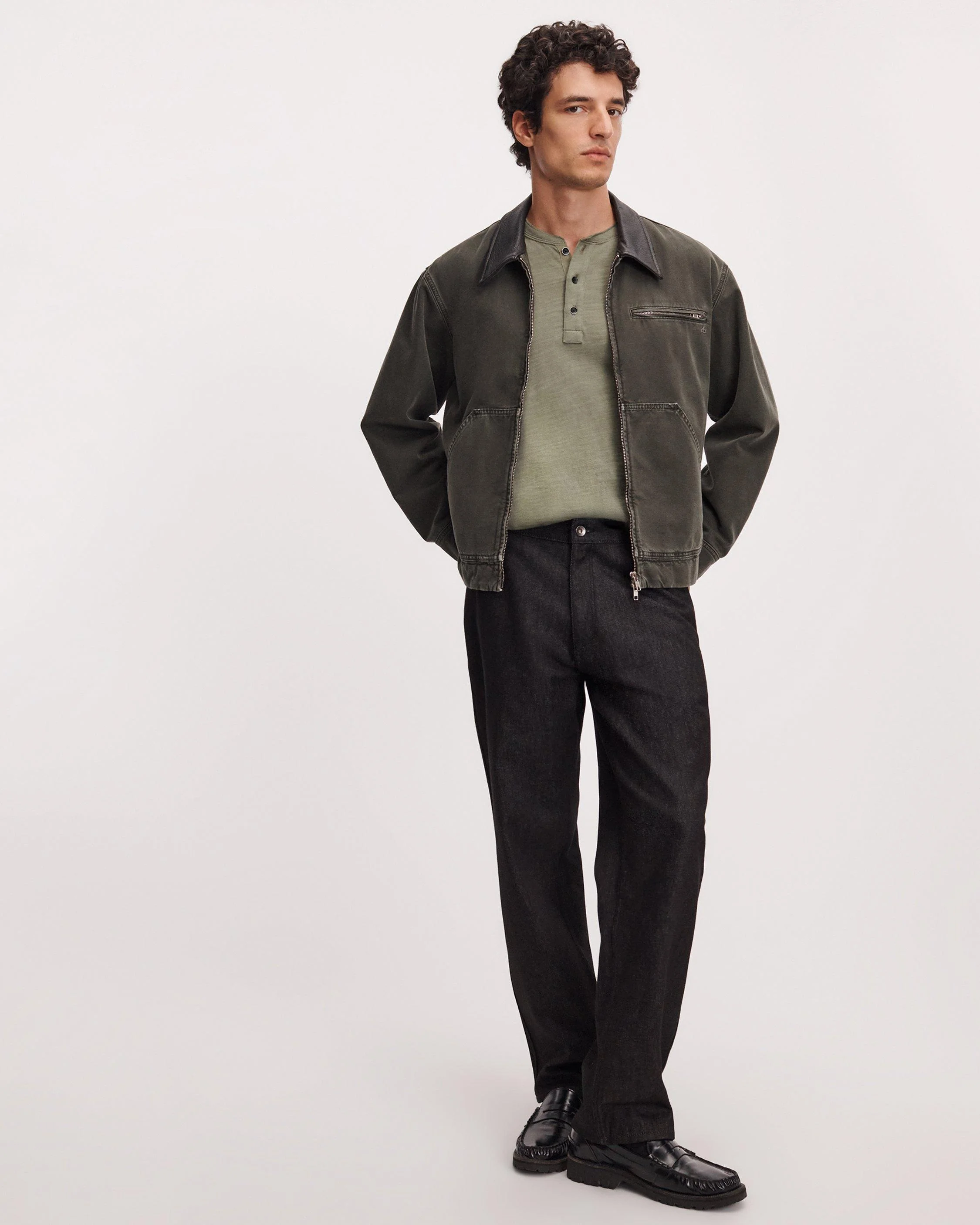 Workwear Denim Trouser Mid-Rise in rbRaw Denim - 1