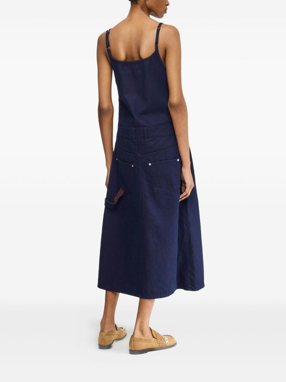 denim panelled midi dress - 2