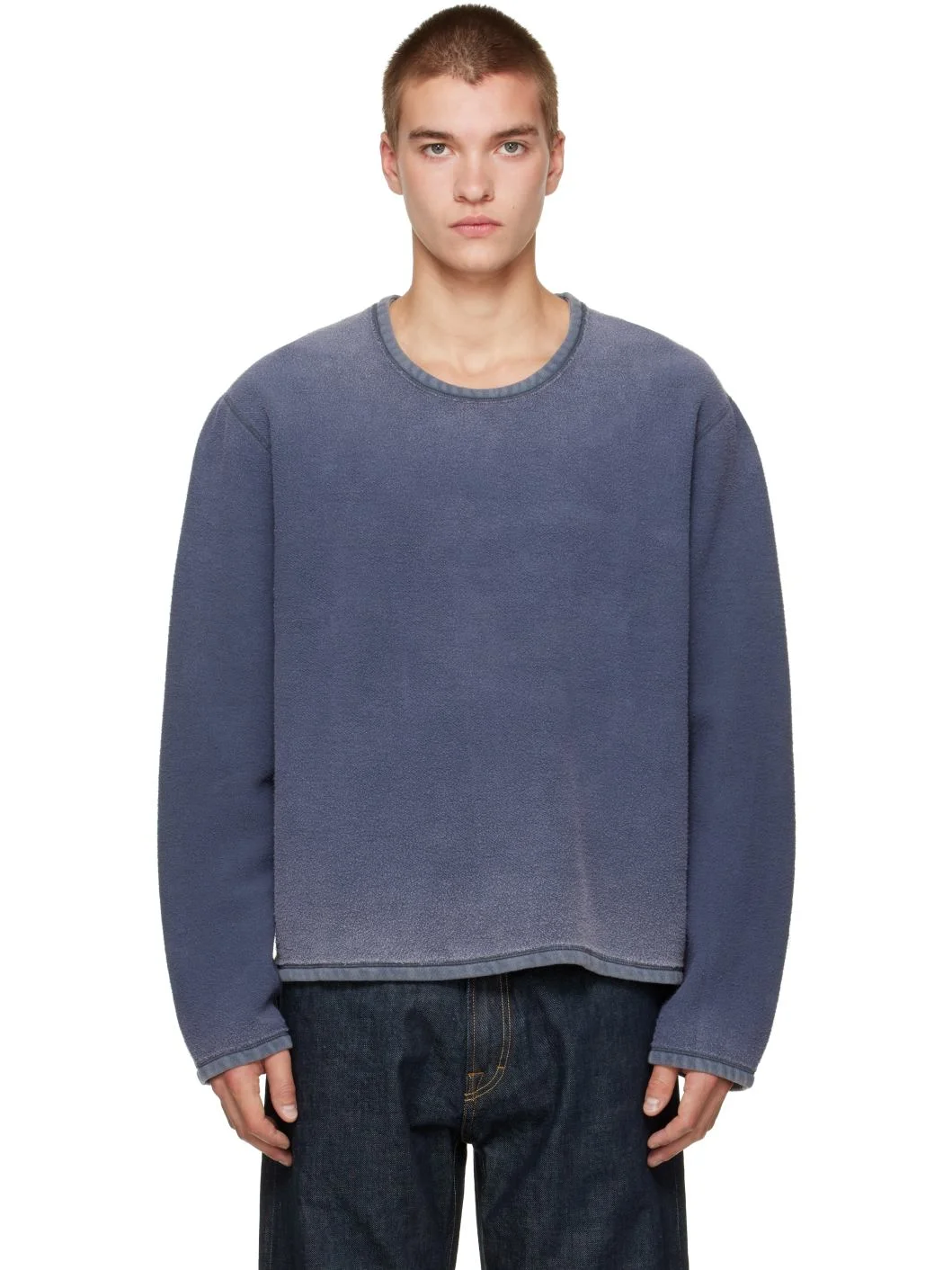 Blue Double Lock U Neck Sweatshirt - 1