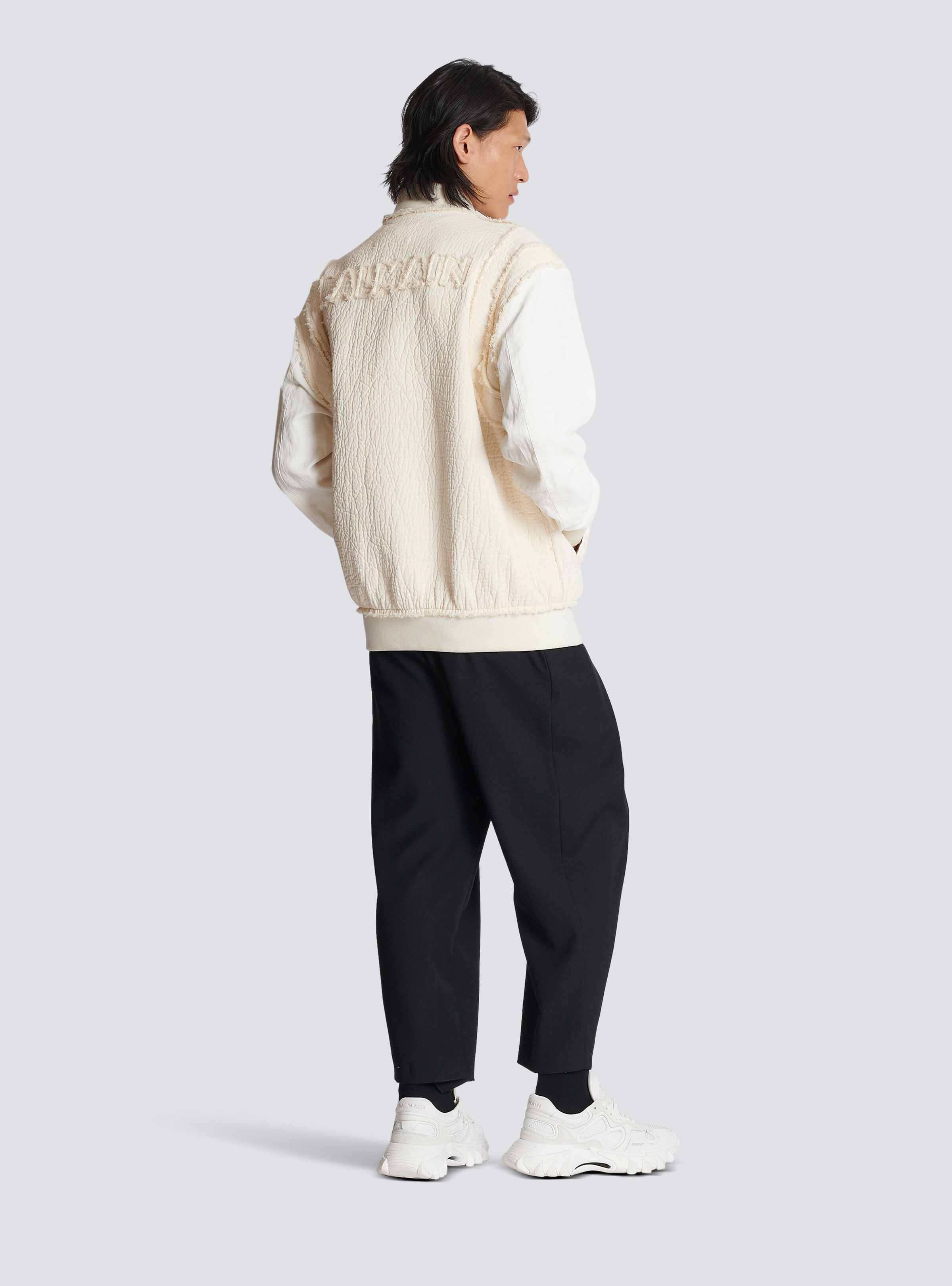 Textured cotton bomber jacket - 4