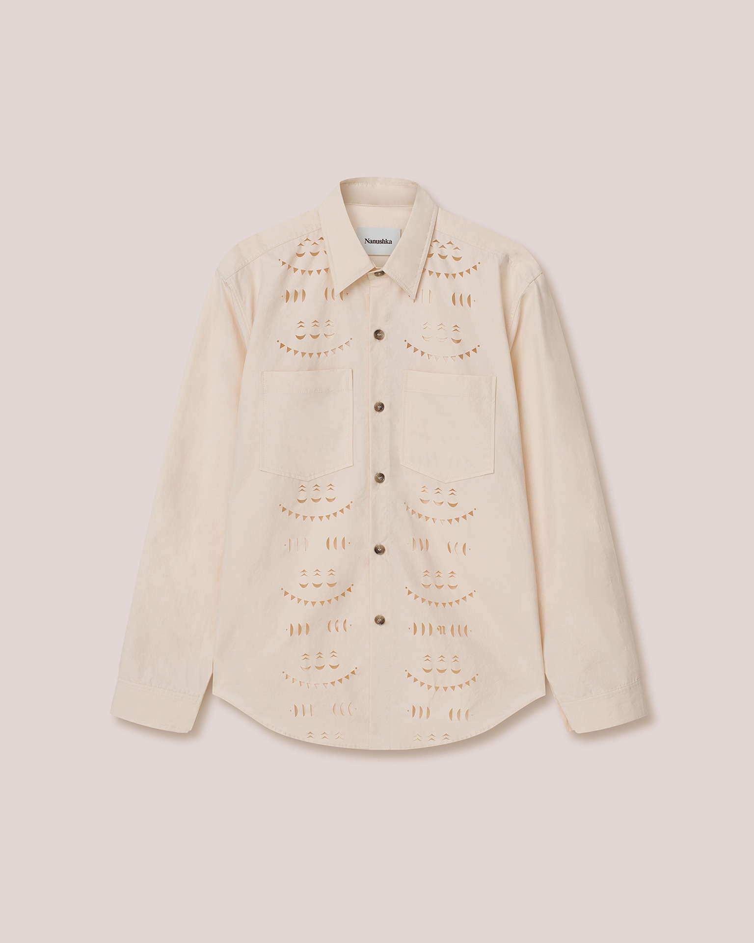 JARI - Laser-cut shirt - Creme - 1