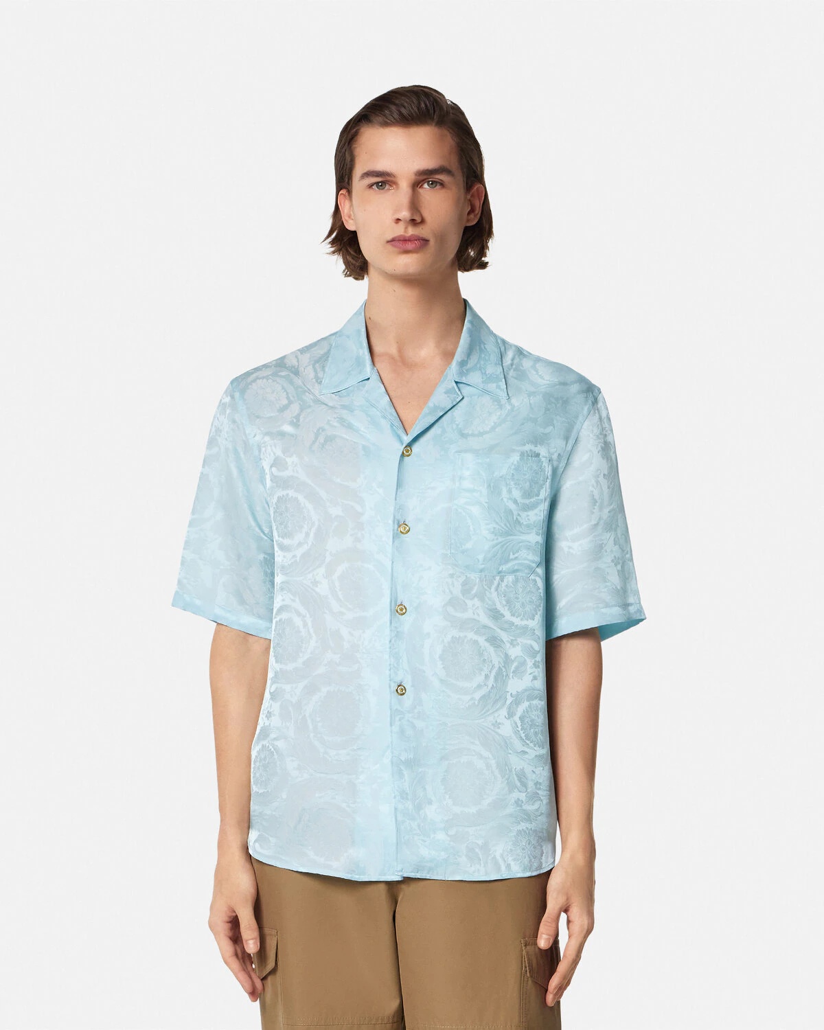 Barocco Jacquard Silk-Blend Shirt - 4