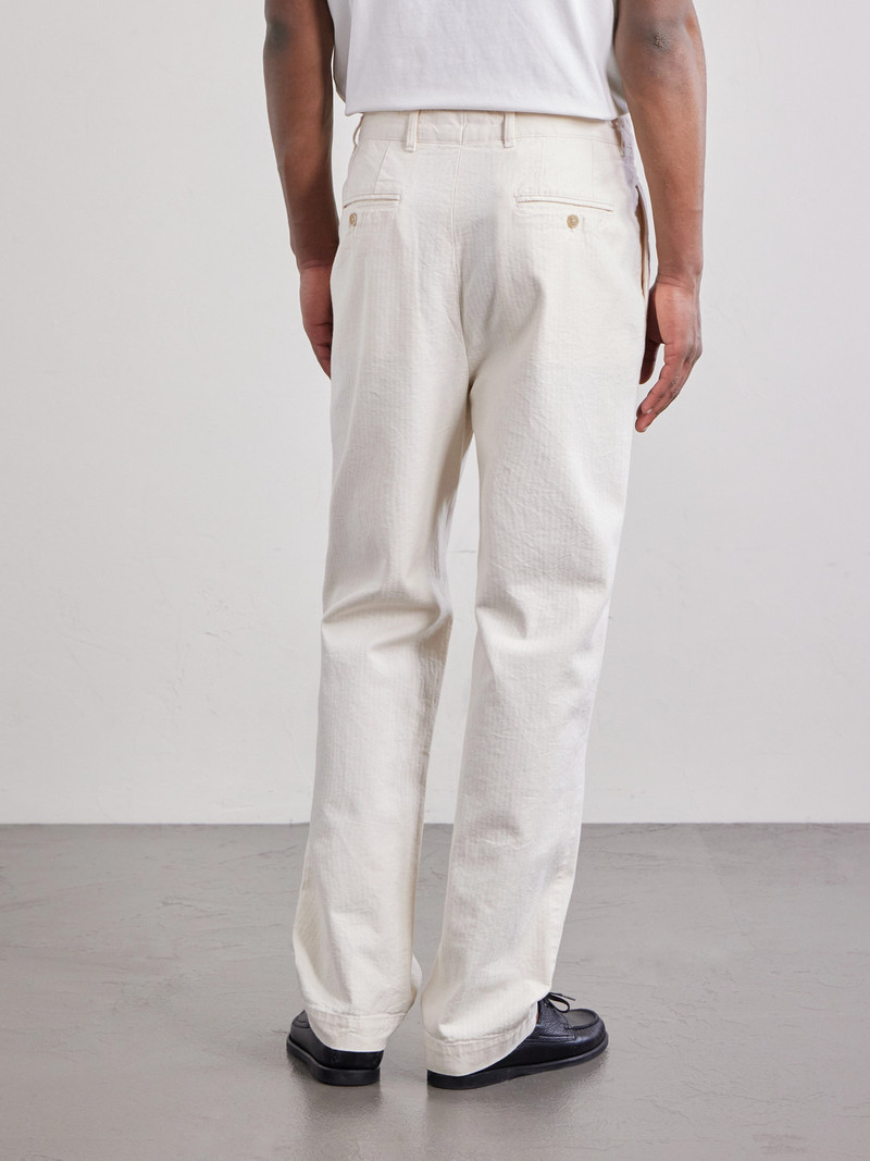 Trunk Straight-Leg Pleated Cotton Woven Trousers 4
