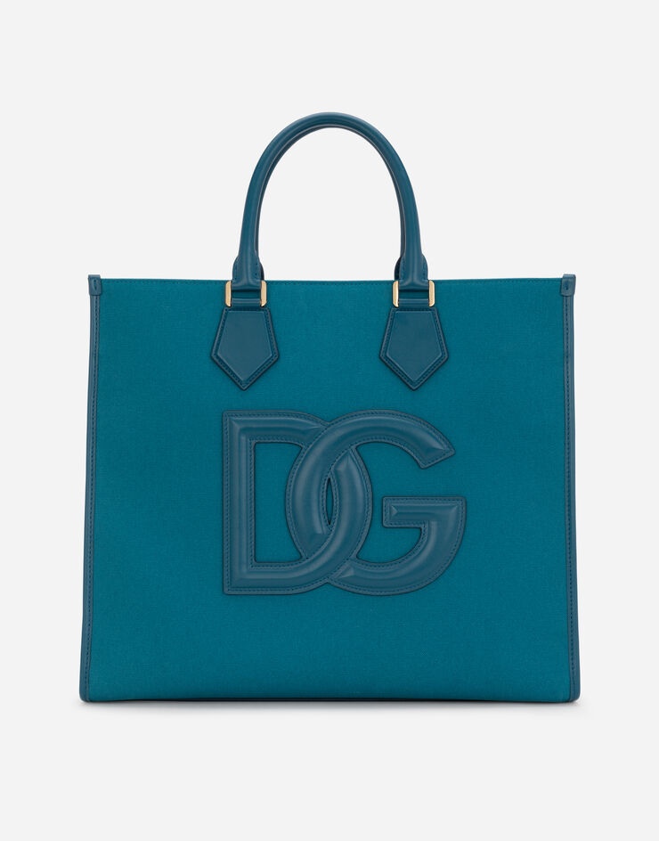 Canvas shopper with calfskin nappa details - 1