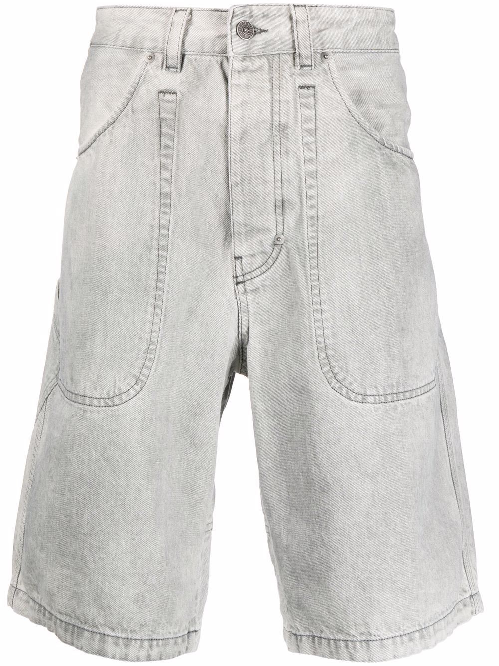 stonewashed denim shorts - 1