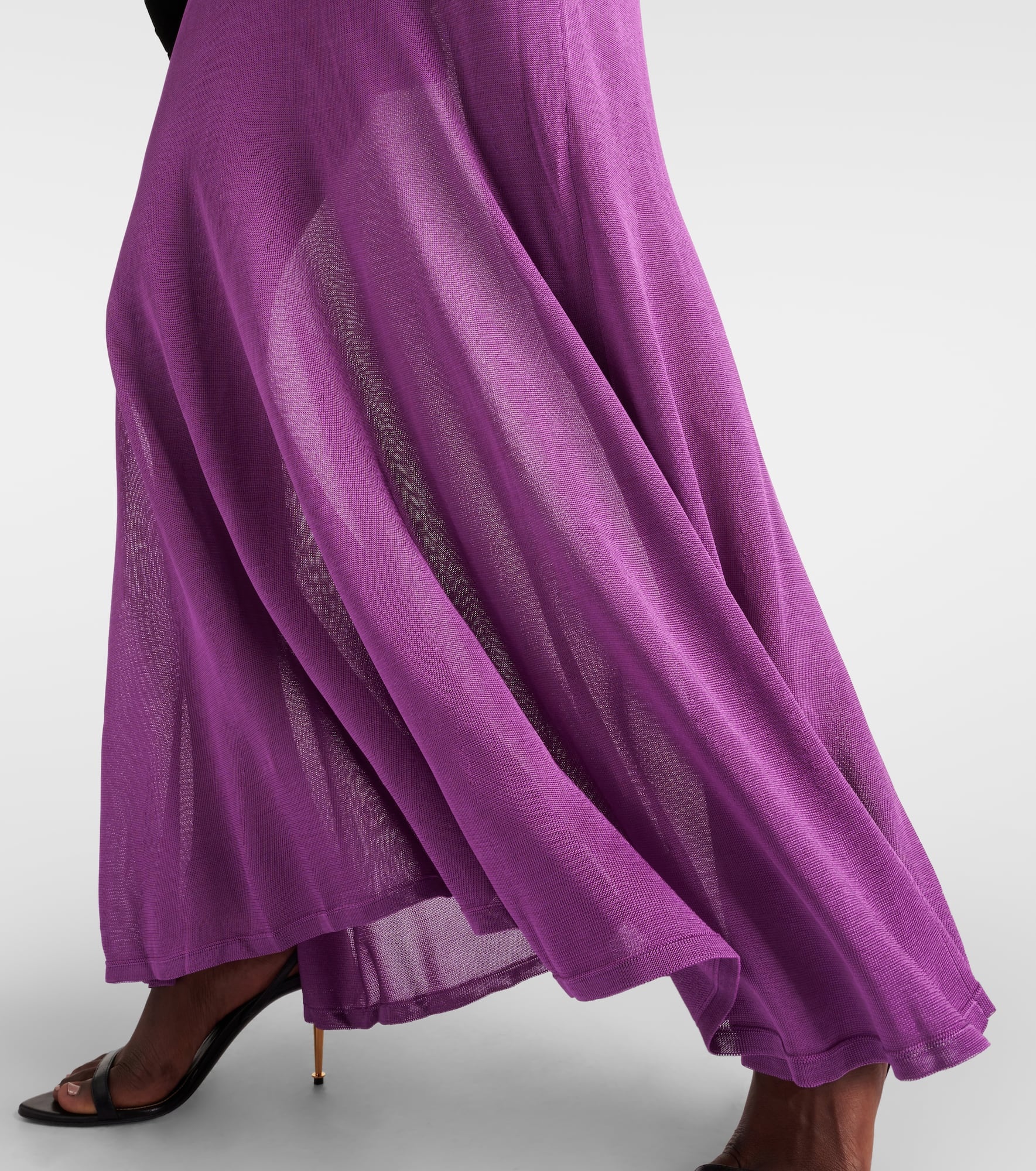 Halterneck jersey maxi dress - 5