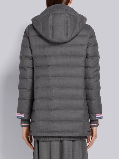 Thom Browne Medium Grey Down Filled Super 120s Twill Funnel Neck Coat outlook