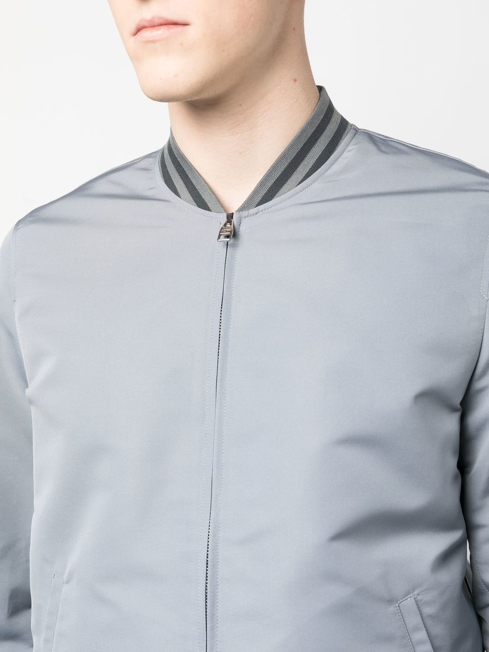 logo-print silk bomber jacket - 5