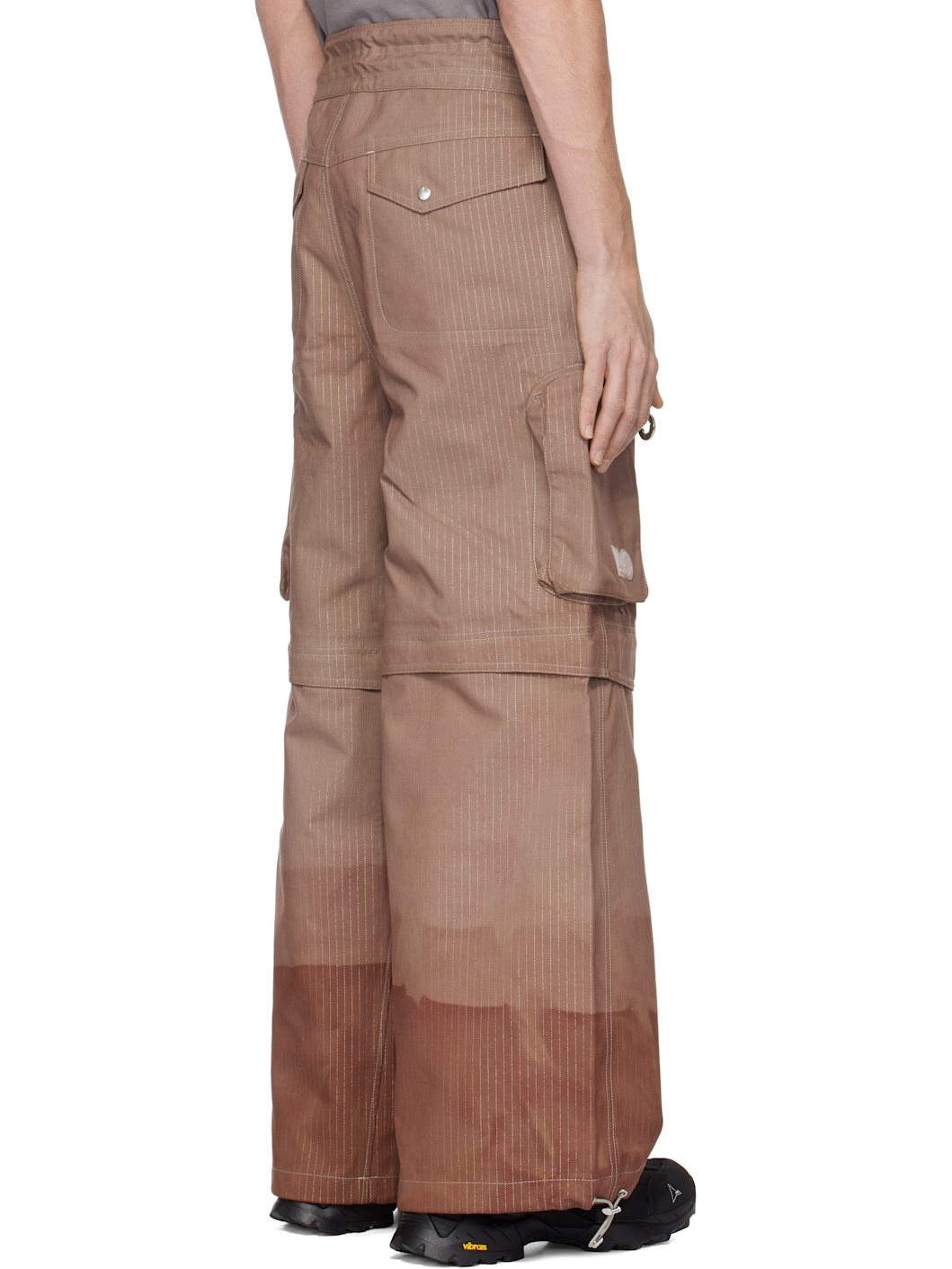 SSENSE Exclusive Brown 66°North Edition Dyed Zip-Off Reflective Cargo Pants - 3