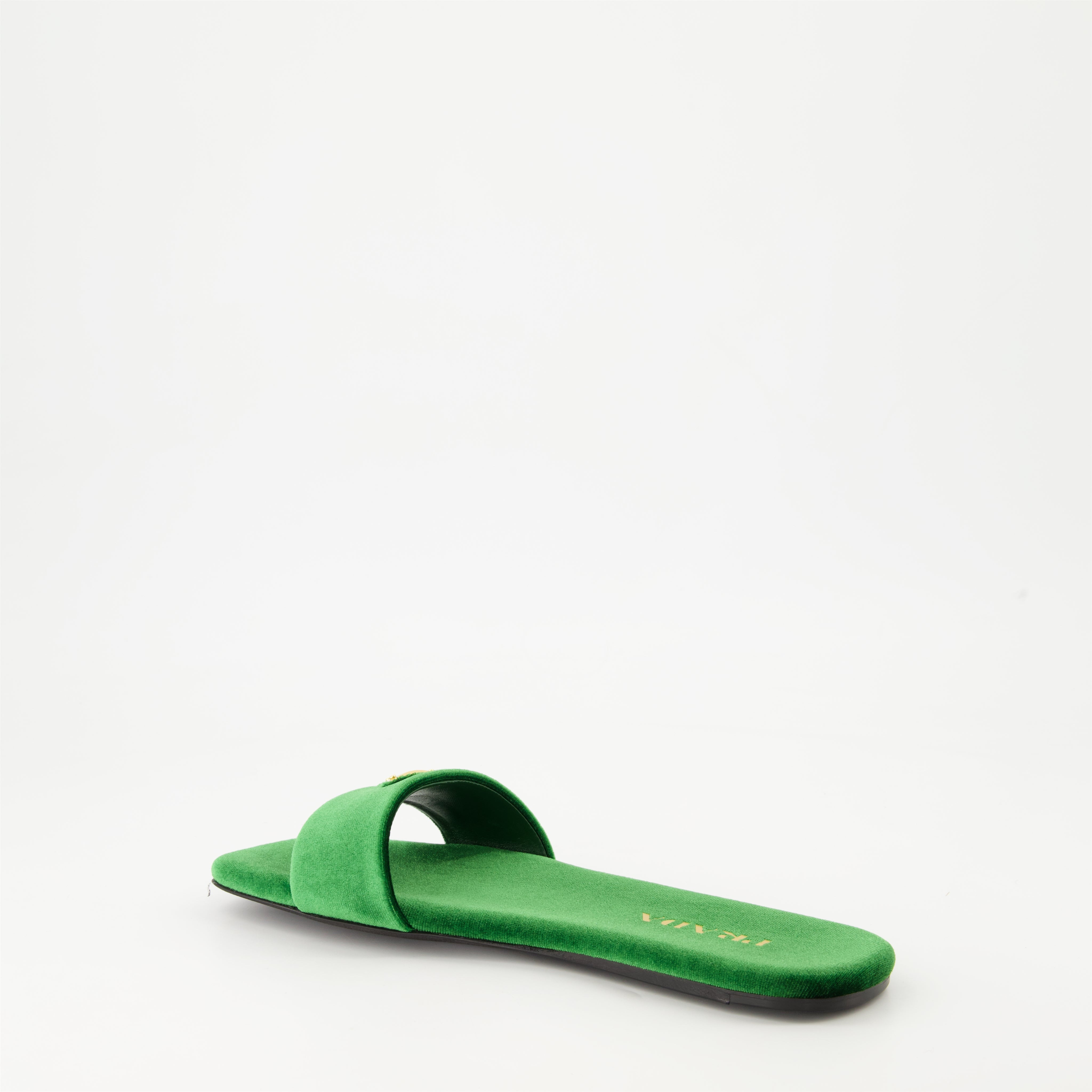 Sandales en velours vert - 3