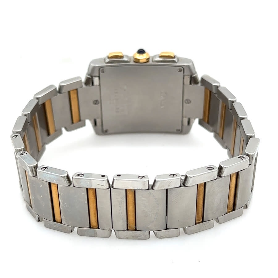 Pre-owned Cartier Tank Francaise Chronograph Quartz Silver Dial Men's Watch W51004Q4 - 2