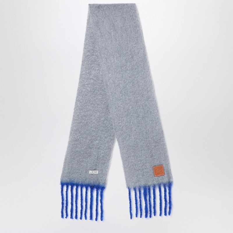 Loewe Grey/Blue Mohair And Wool Scarf Men - 1