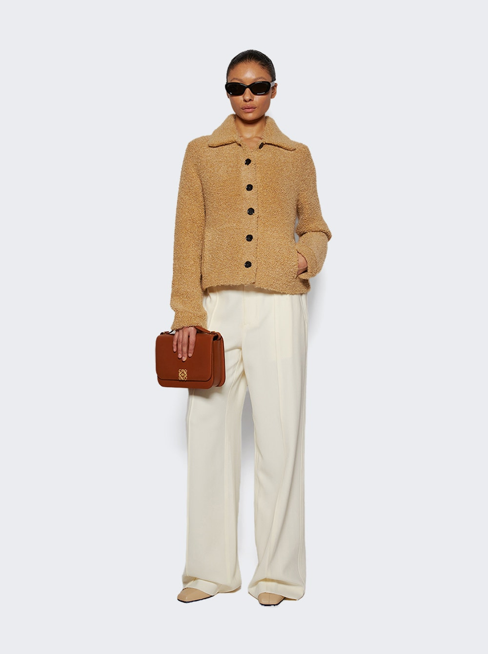 Sylvie Jacket In Loop Boucle Knit Light Camel - 2