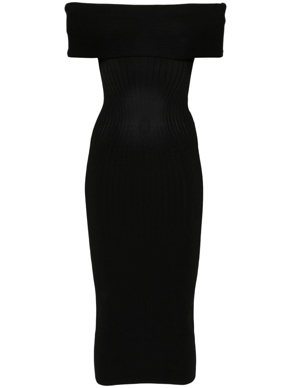 off-shoulder knit dress - 1