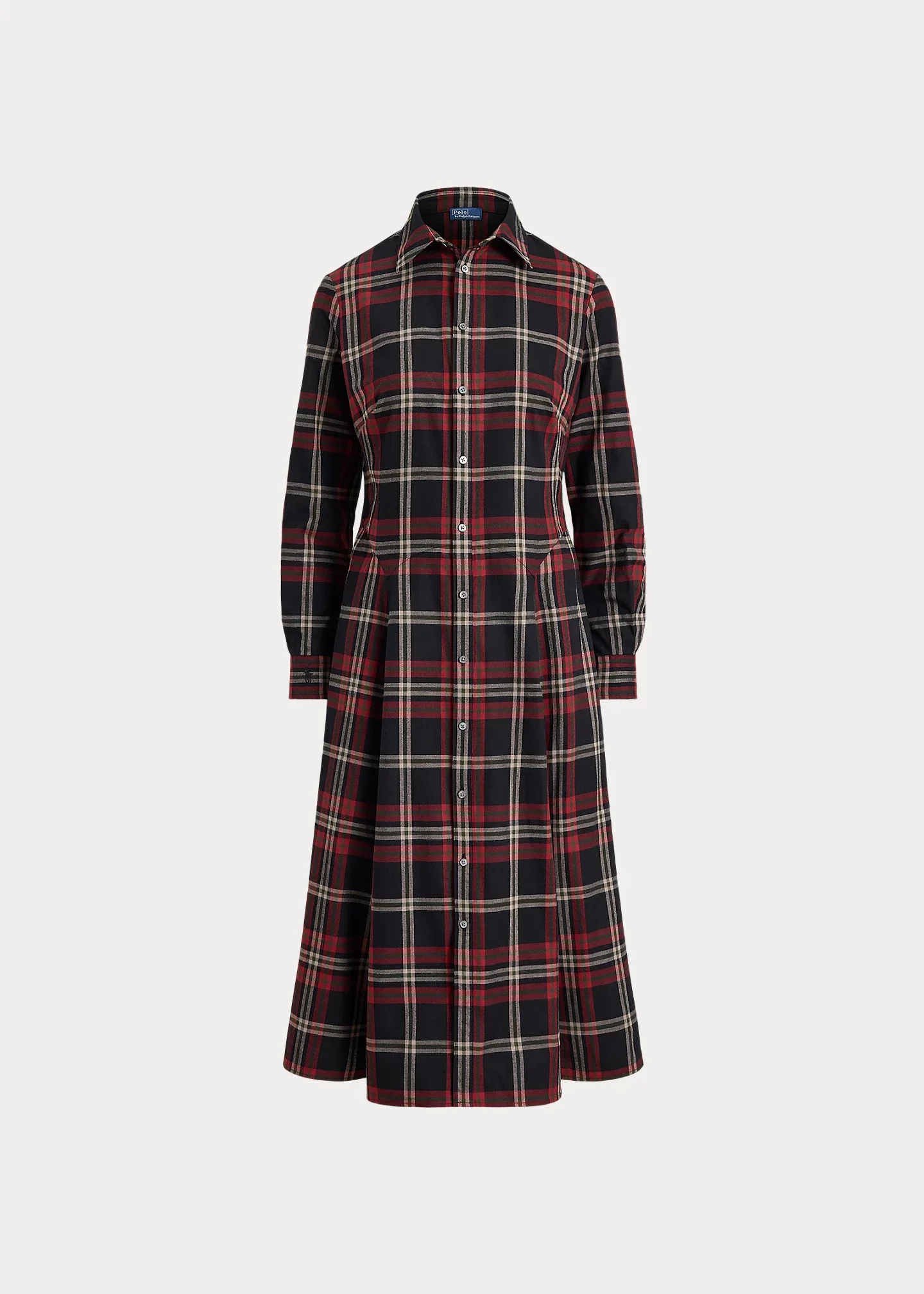 Plaid Cotton Twill Shirtdress - 1