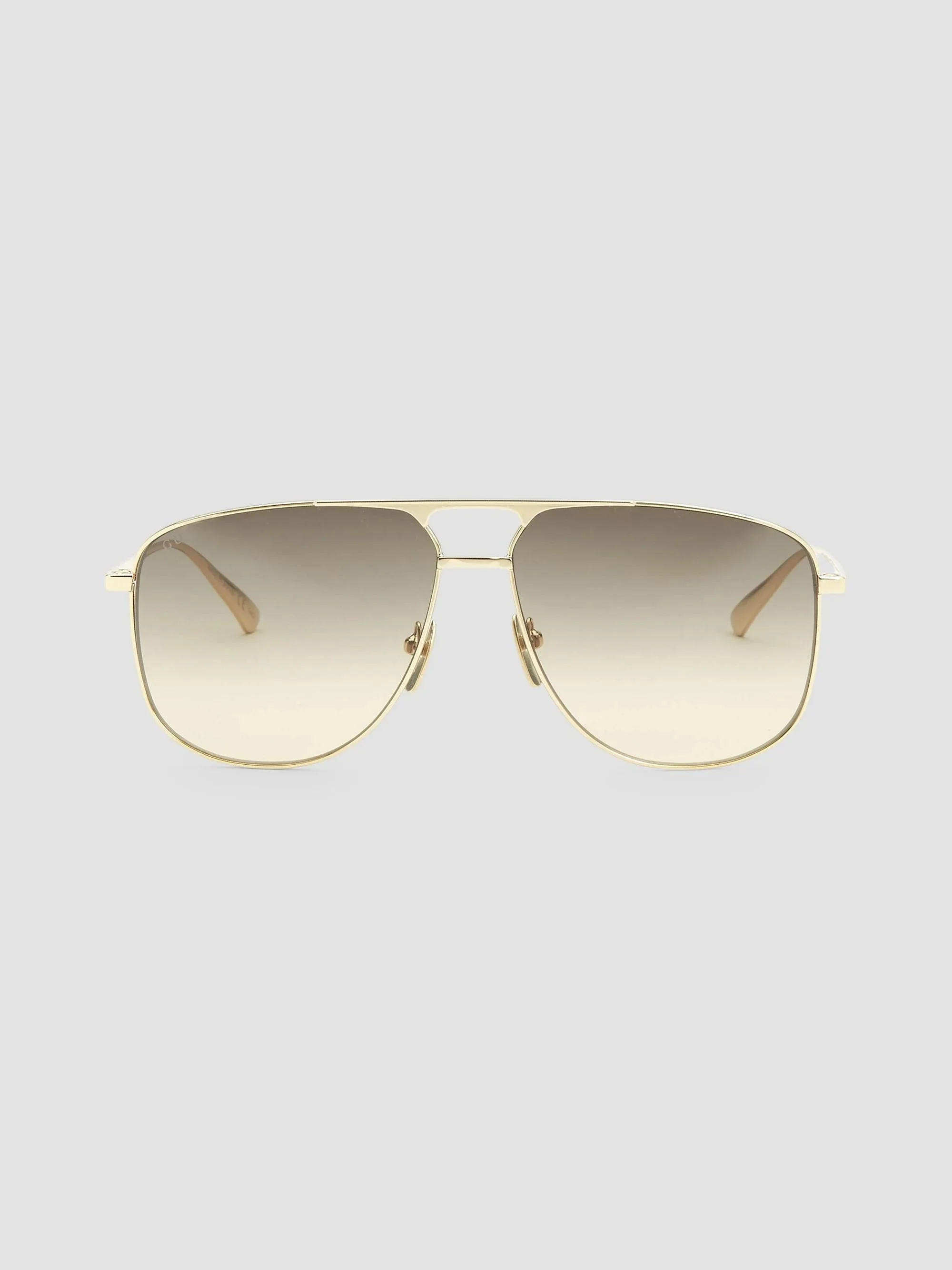 Men's 60MM Navigator Sunglasses - Gold - 1