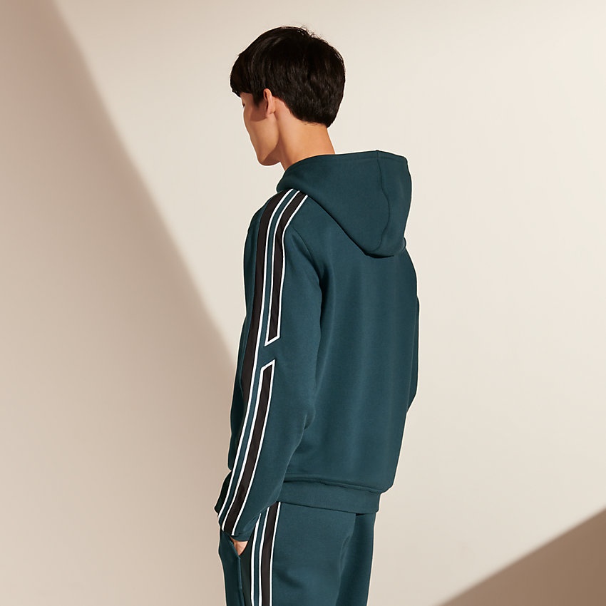 "Run H" bicolor hooded sweater - 2