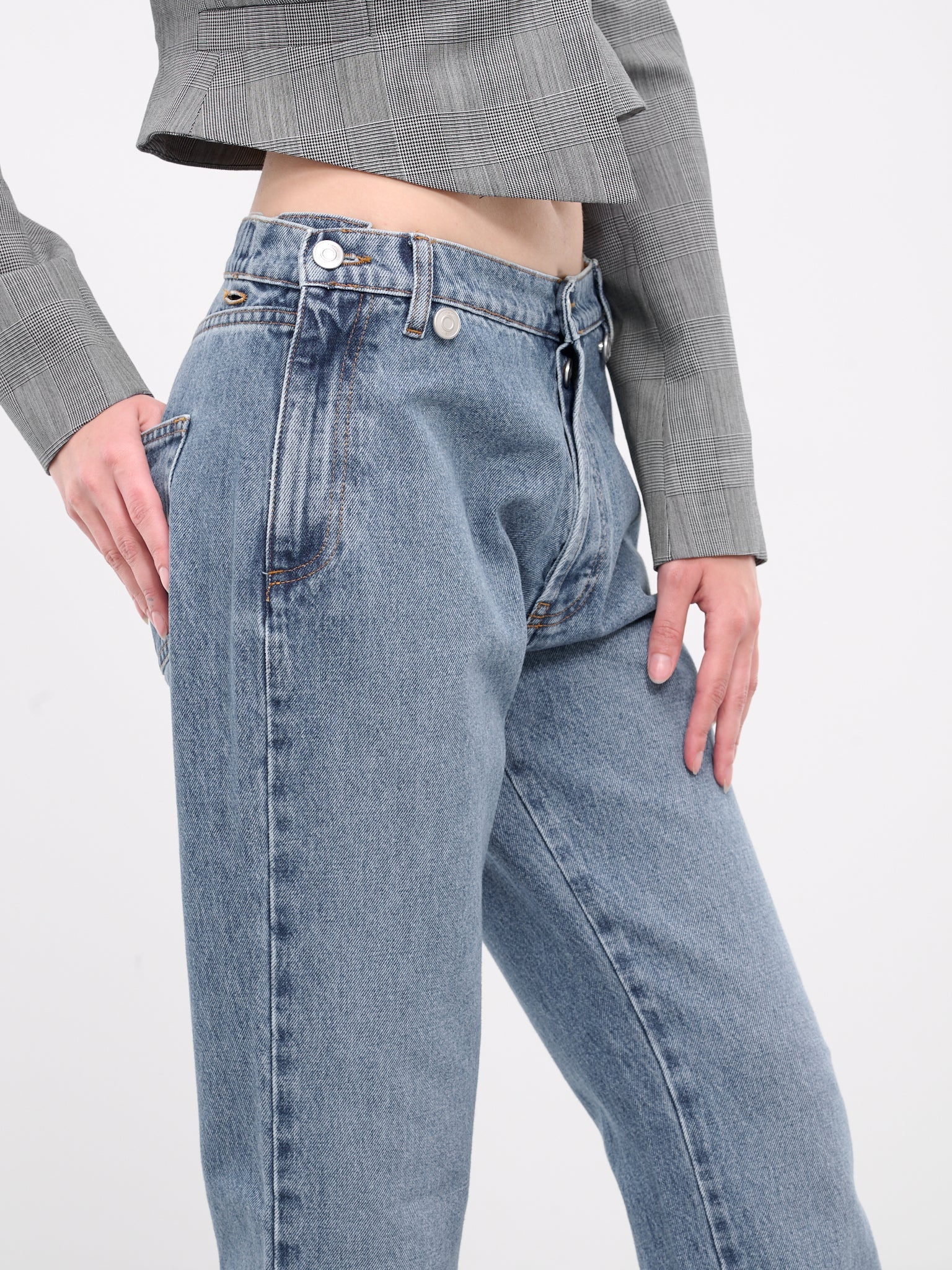 Open Hip Straight Jeans - 4