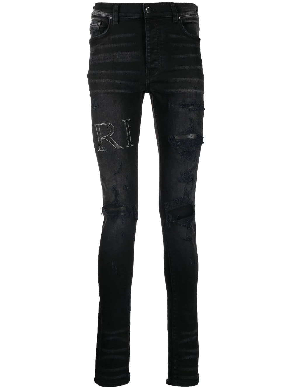 logo-patch slim-fit jeans - 1