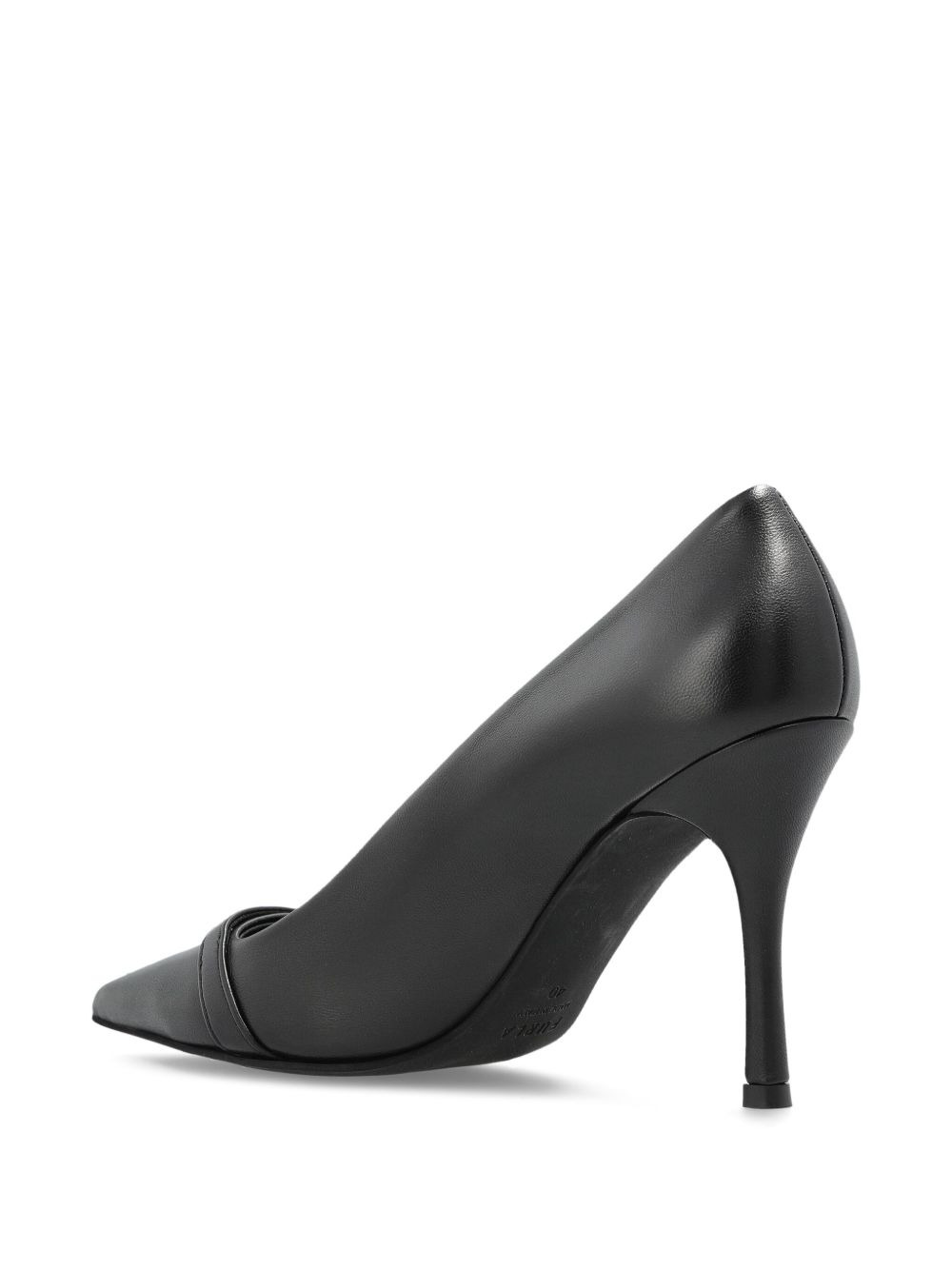 100mm leather heeled pumps - 4