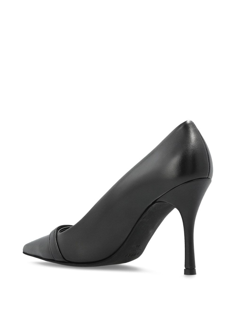 100mm leather heeled pumps 4