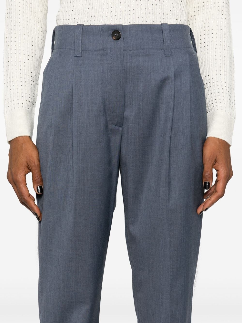 pleat-detail tailored trousers - 5