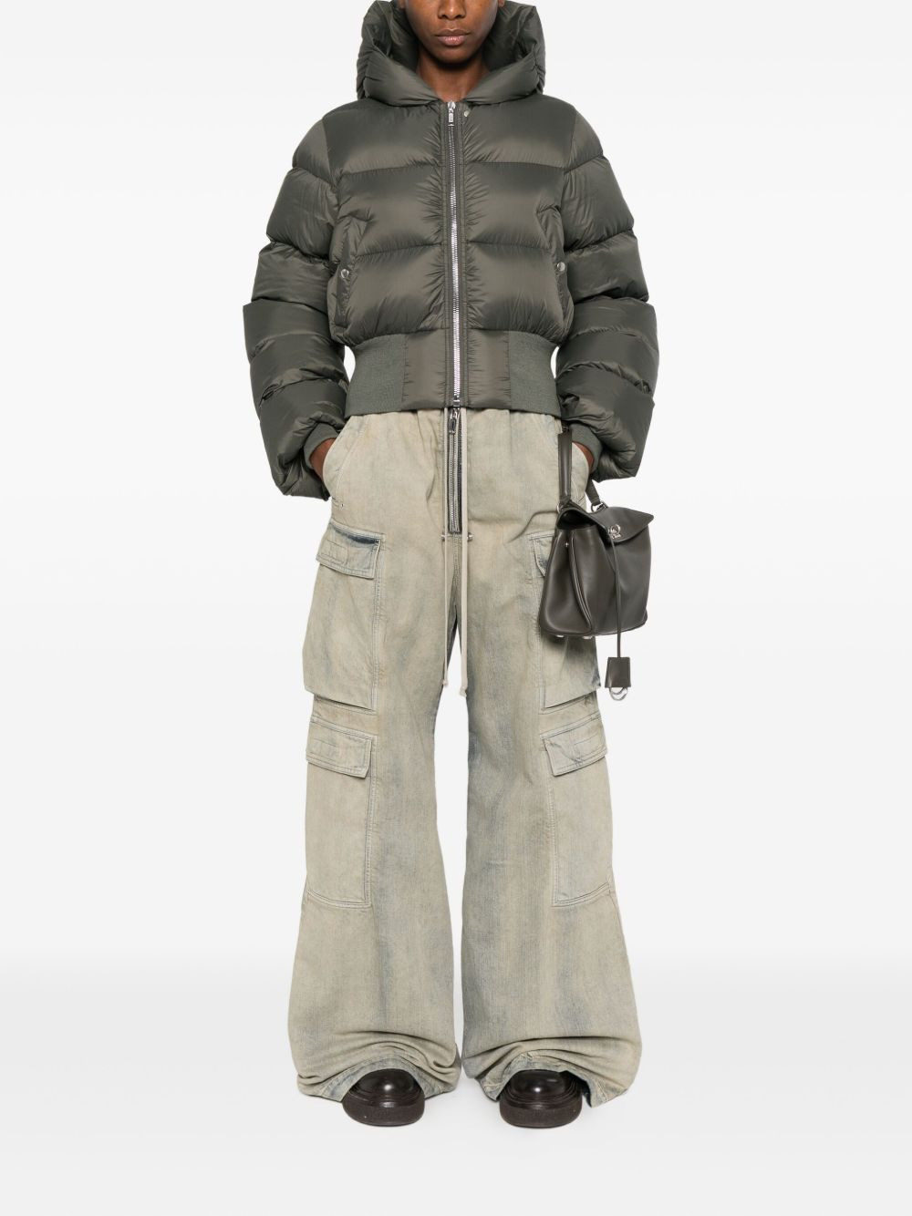 cargo-pocket drawstring jeans - 2