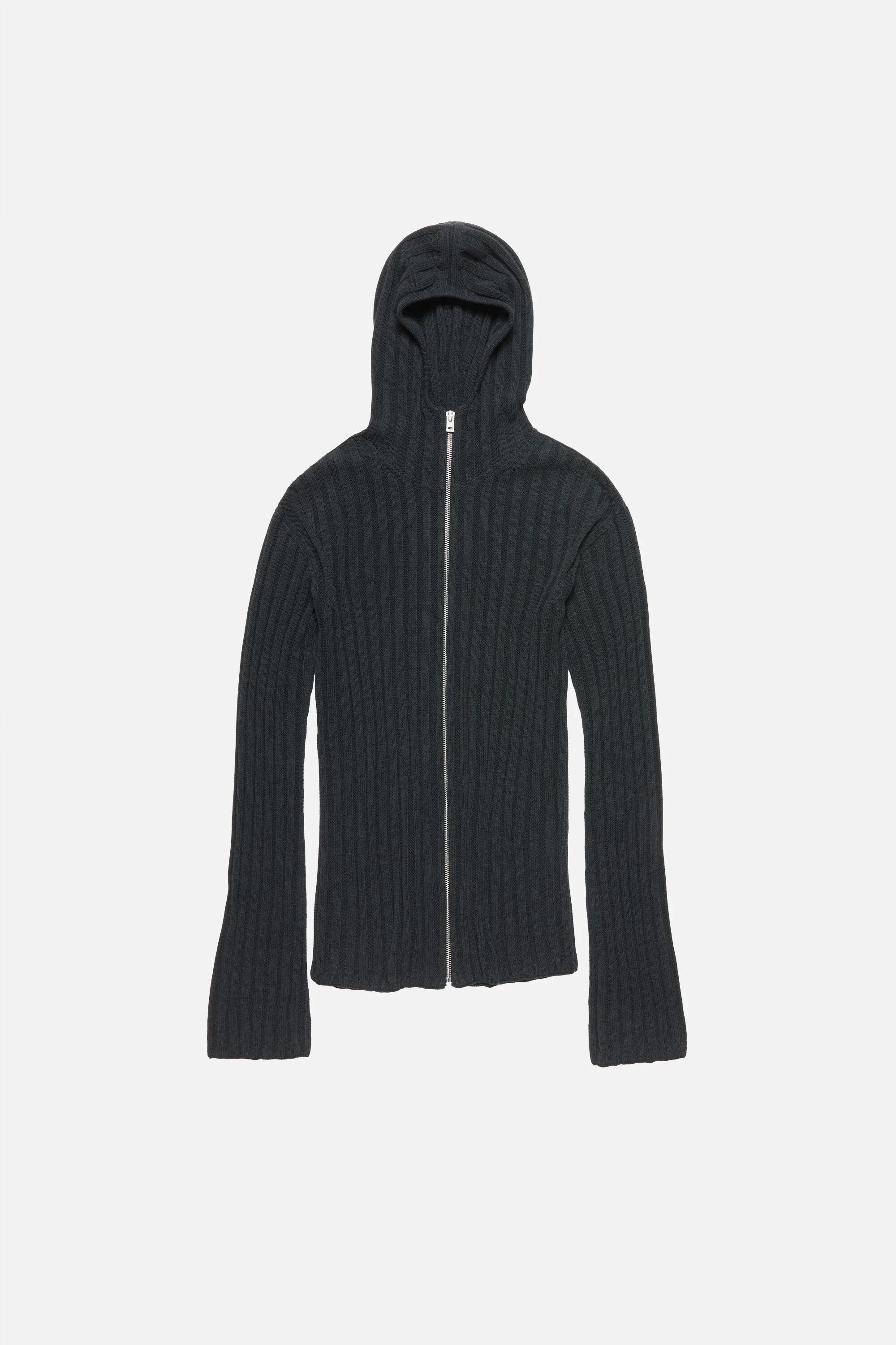 Zip-up hooded cardigan - Dark Grey Melange - 1
