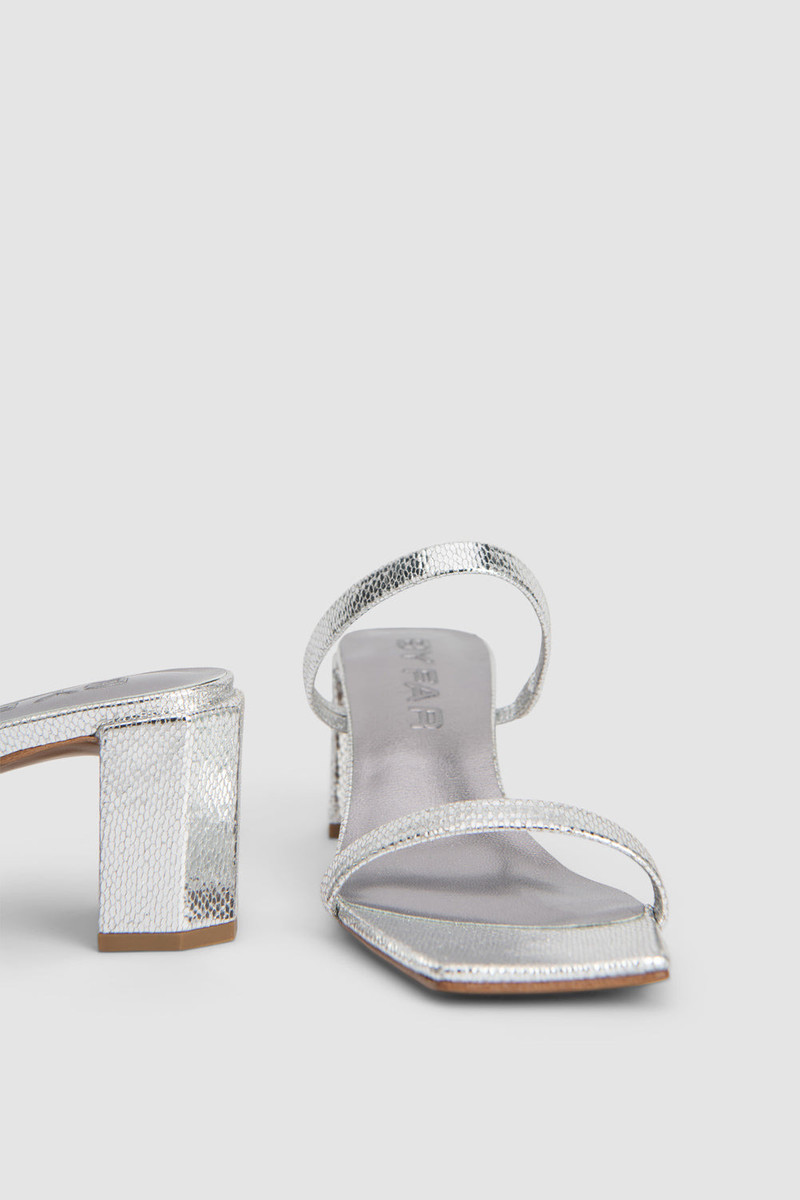 Tanya Silver Disco Leather Slip-On Mule 6