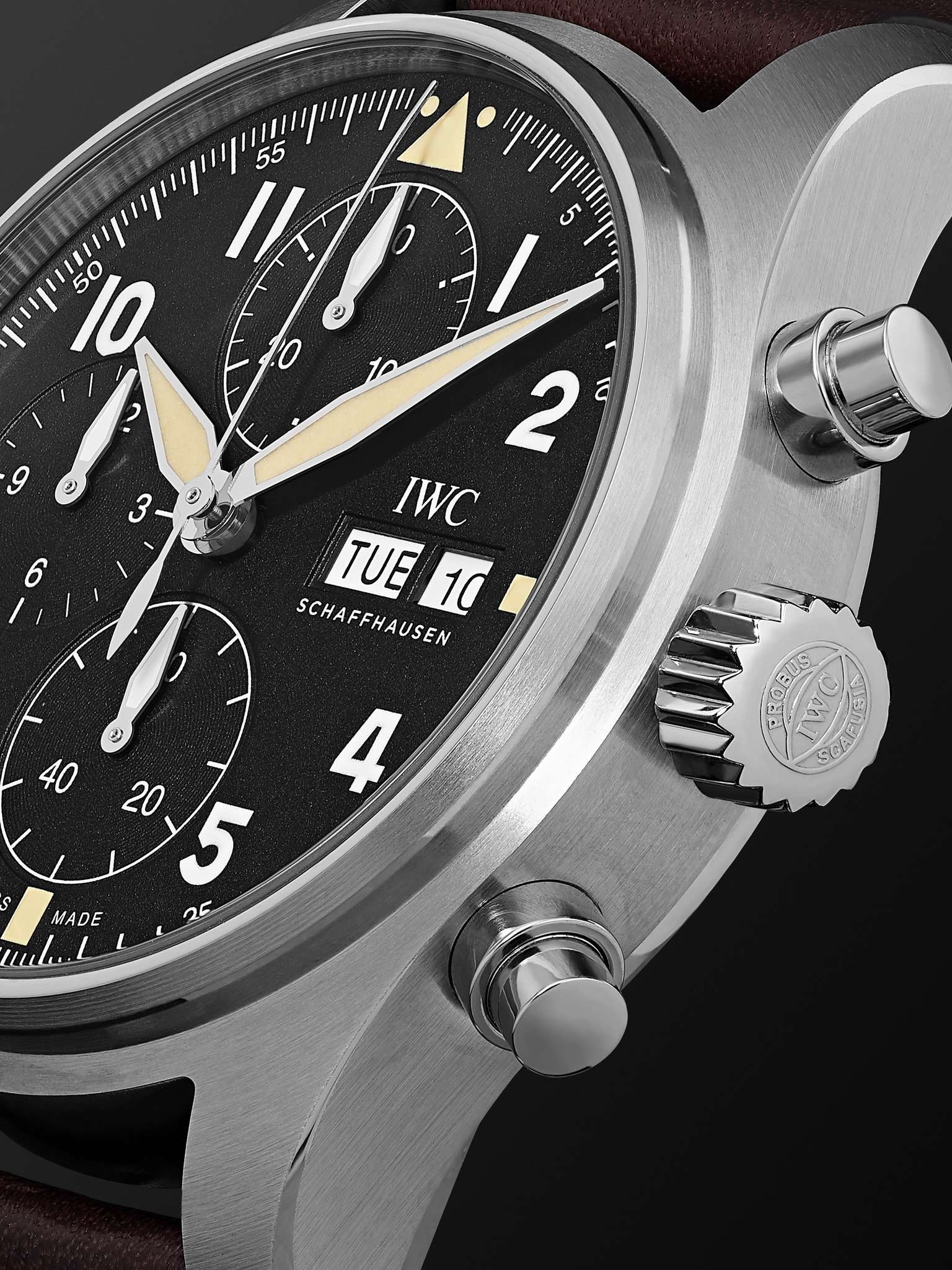 Pilot's Spitfire Automatic Chronograph 41mm Stainless Steel and Leather Watch, Ref. No. IW387903 - 3