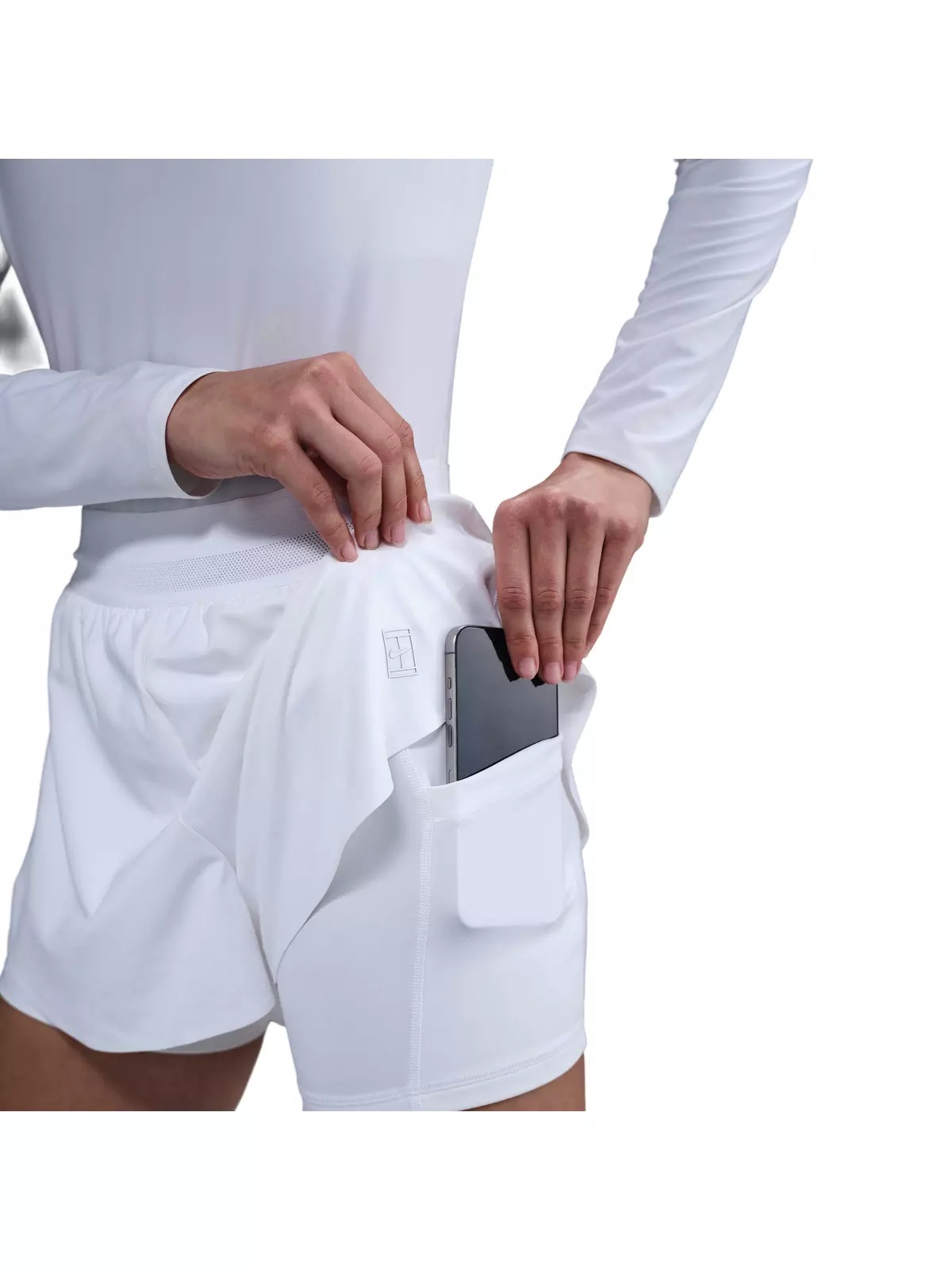 Women's Court Dri-Fit Advantage Short-White - 6