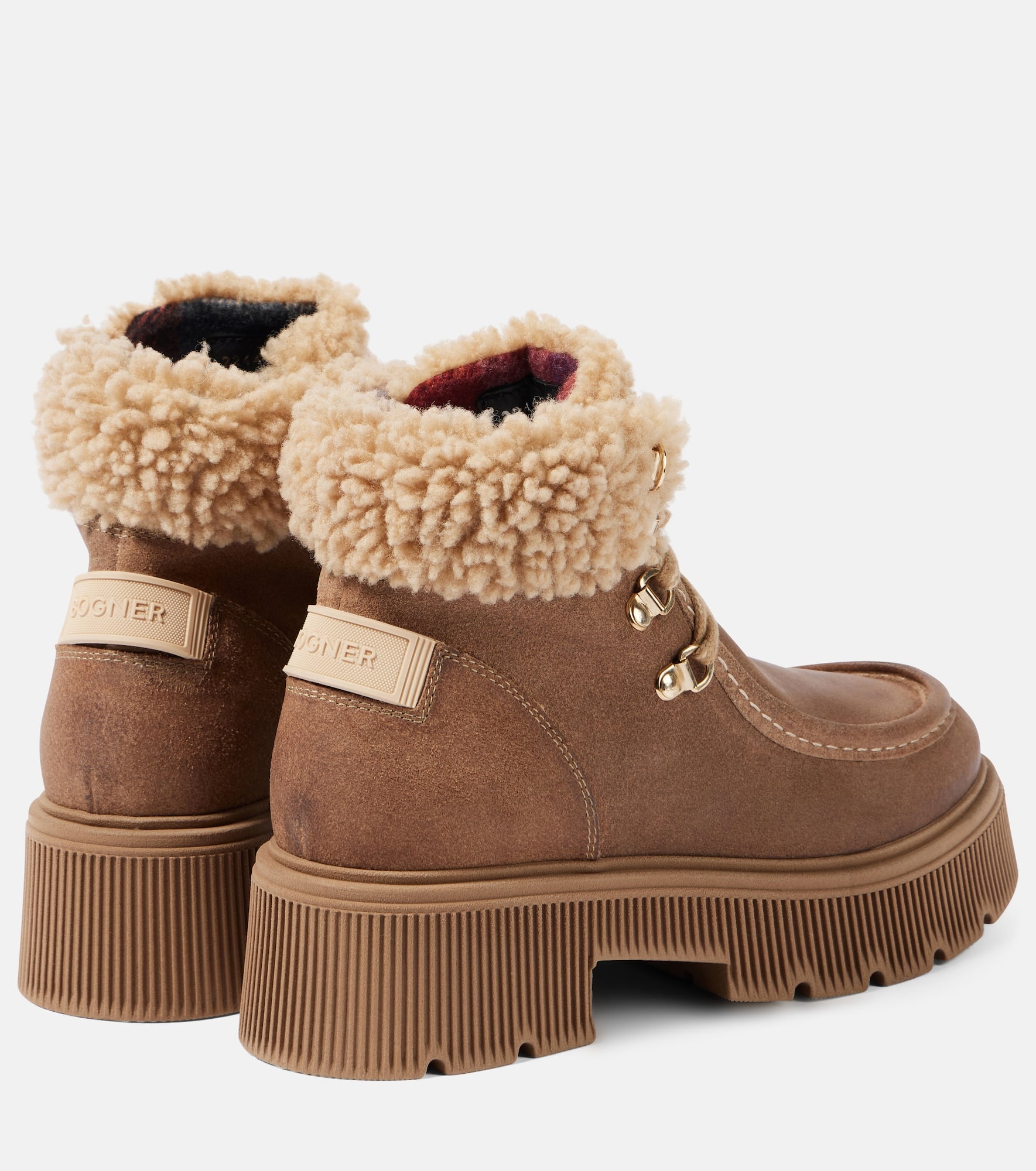 Turin suede and shearling lace-up boots - 2