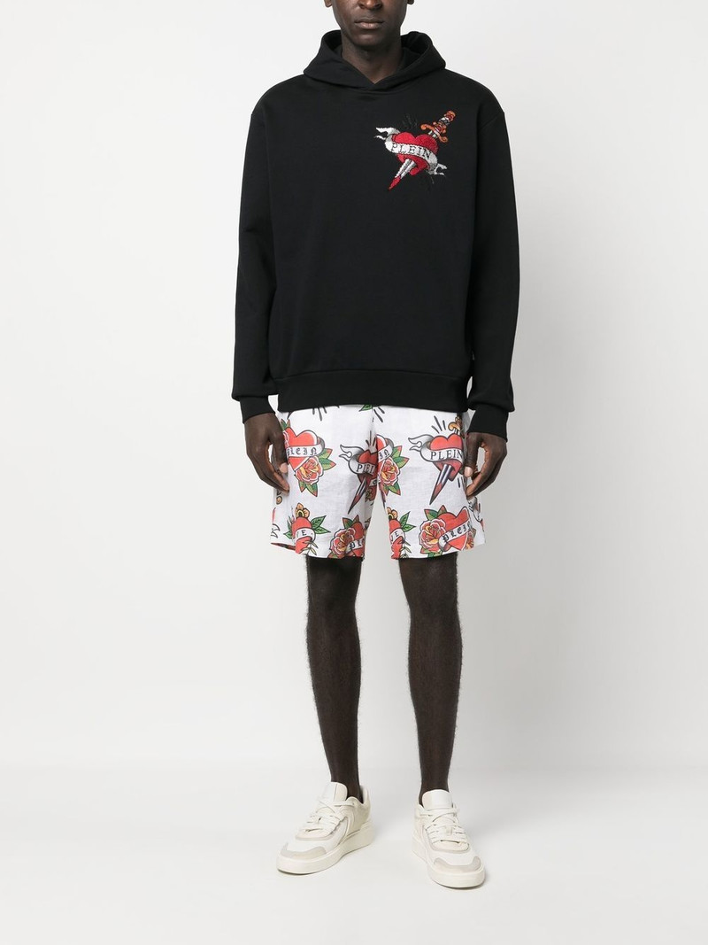 PHILIPP PLEIN Love linen shorts outlook