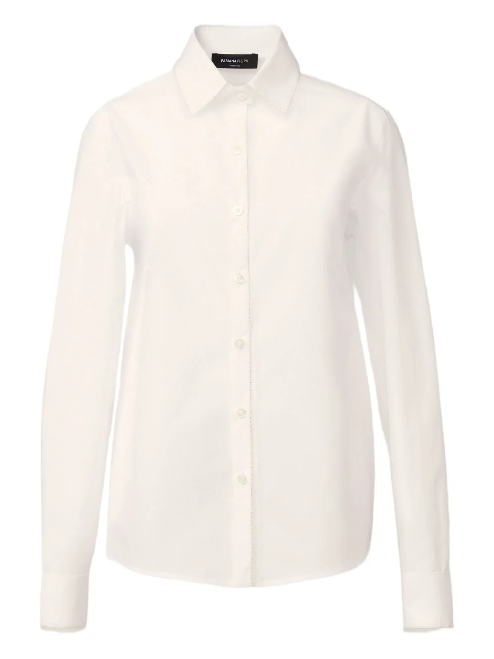 tulle-trimmed poplin shirt - 1
