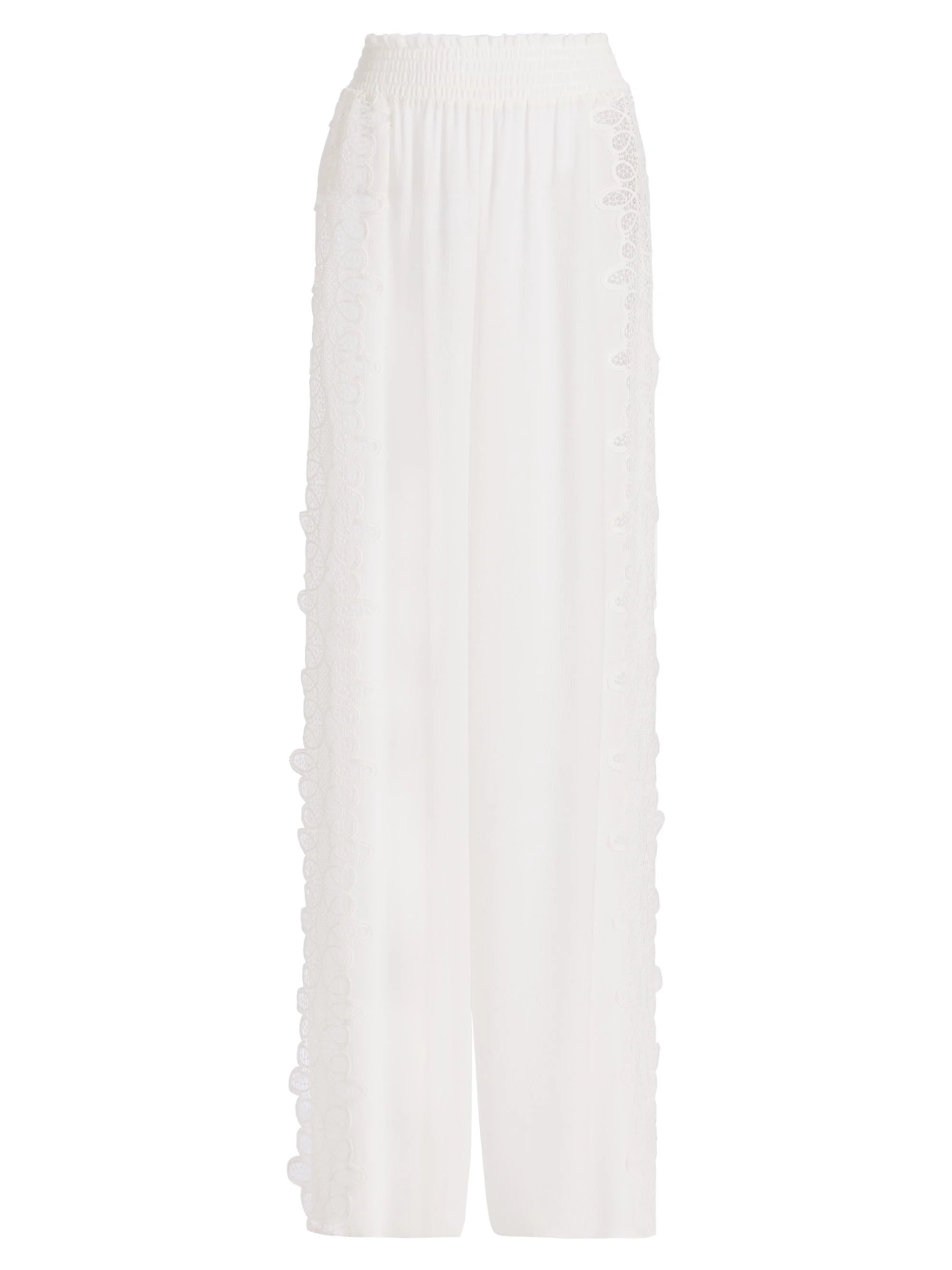 Women's Athena Lace Wide-Leg Cover-Up Pants - White - 1