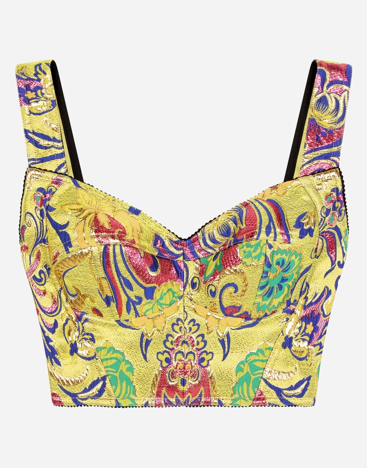 Floral jacquard corset top - 1