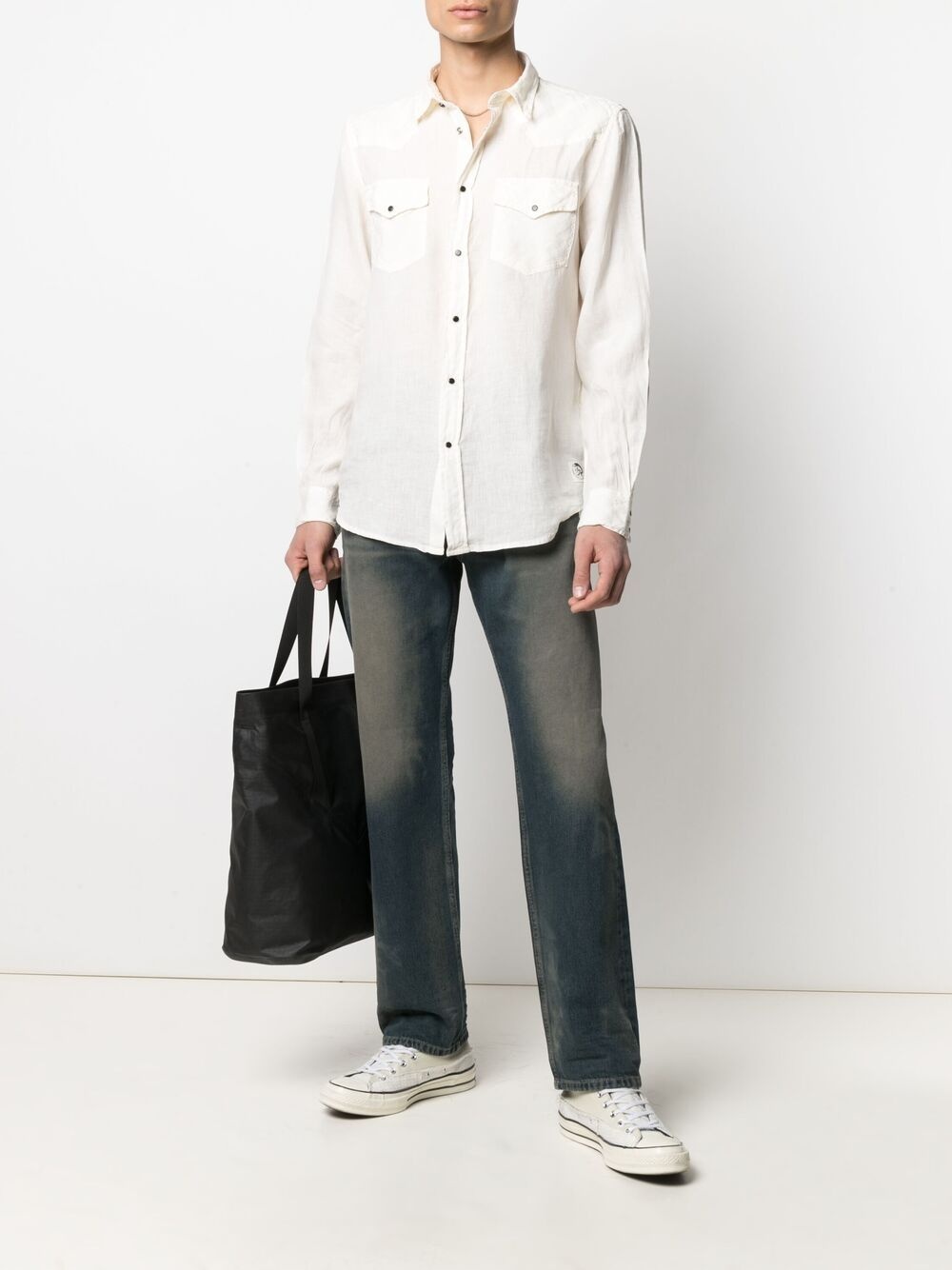 chest flap-pocket shirt - 2